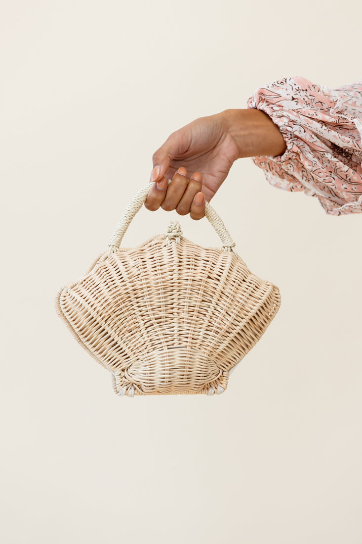 Sophie Woven Shell Purse Natural by Selfie Leslie