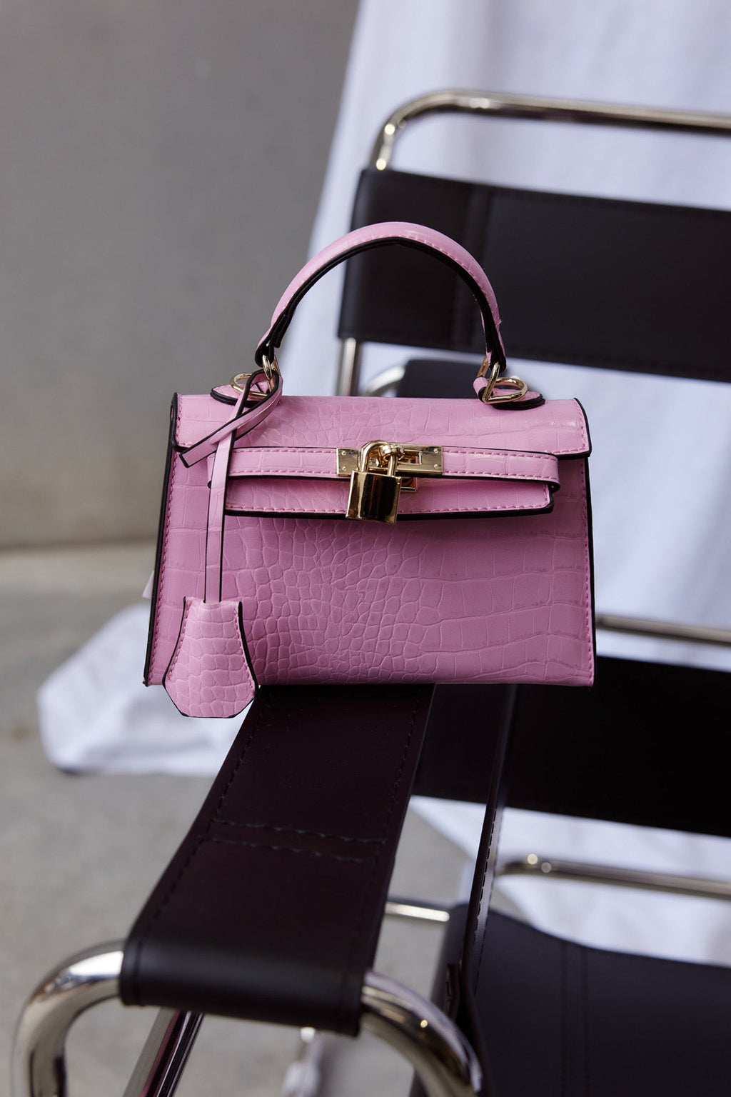 Hedi Gold Lock Handbag Pink by Selfie Leslie