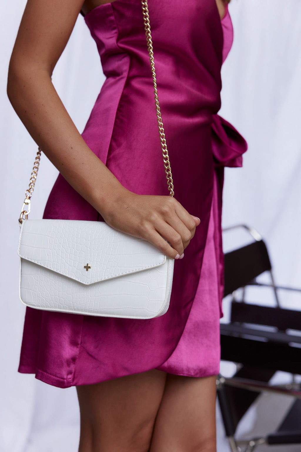 Munroe Embossed Flap Bag White by Selfie Leslie