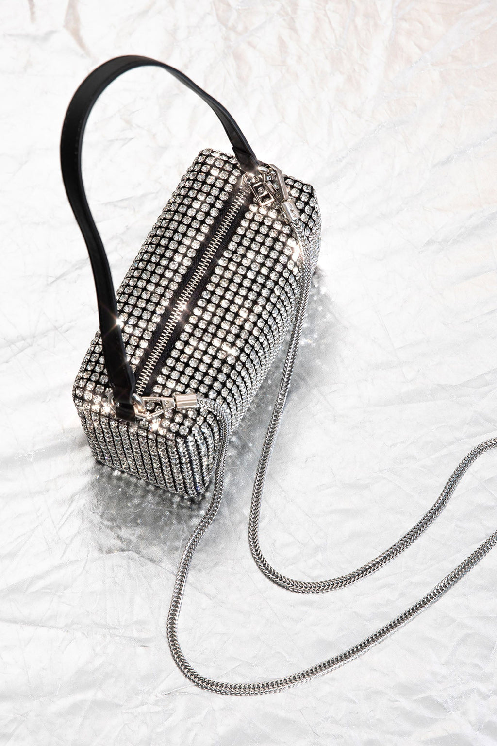 After Hours Diamante Bag Silver by Selfie Leslie
