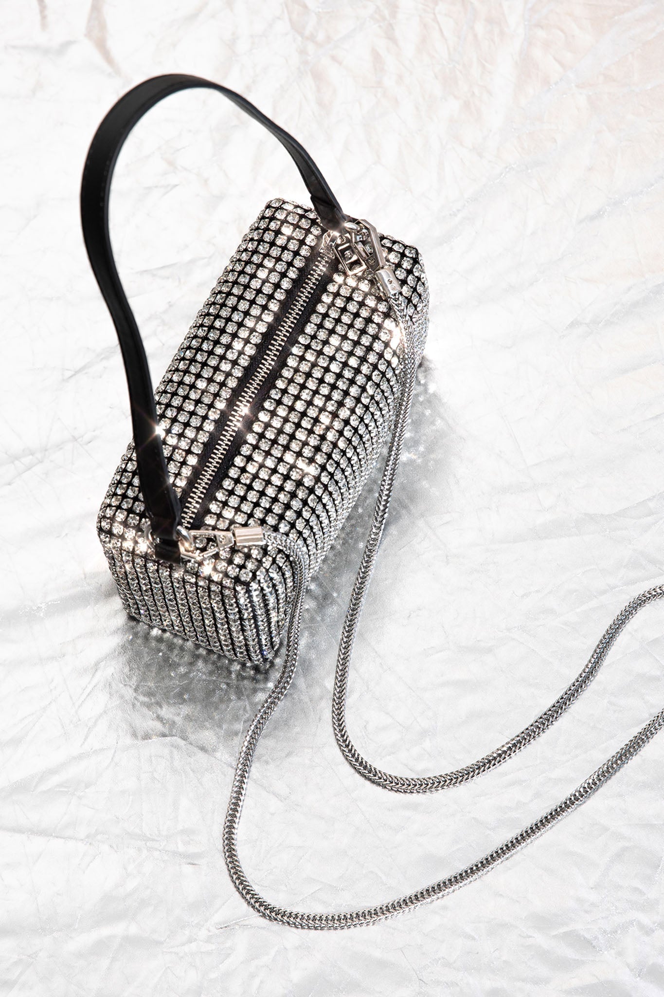 After Hours Diamante Bag Silver by Selfie Leslie