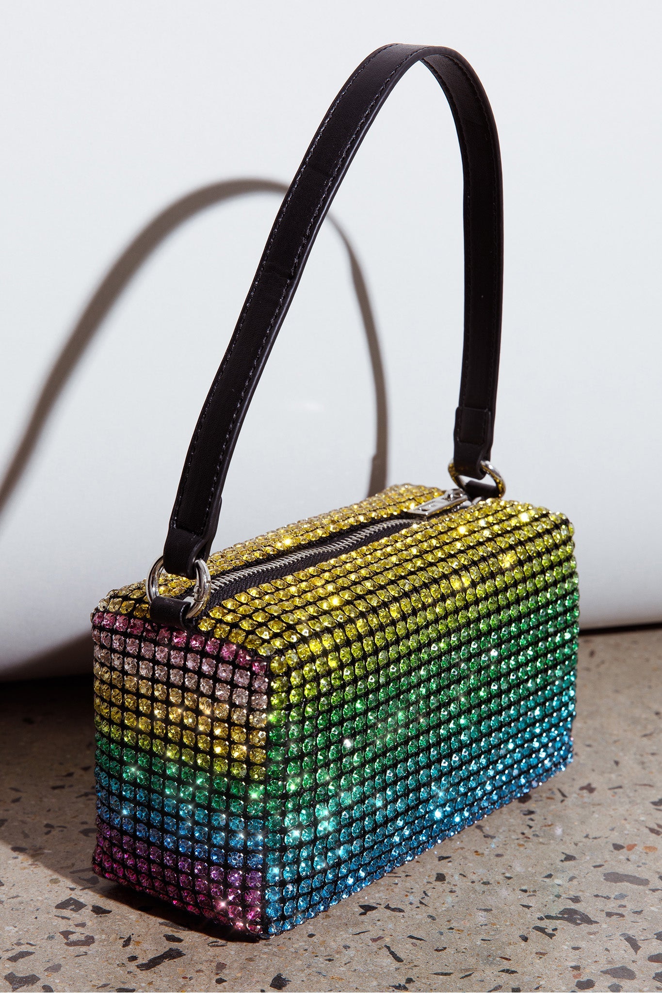 Mara Crystal Rectangular Bag Green Multi by Selfie Leslie