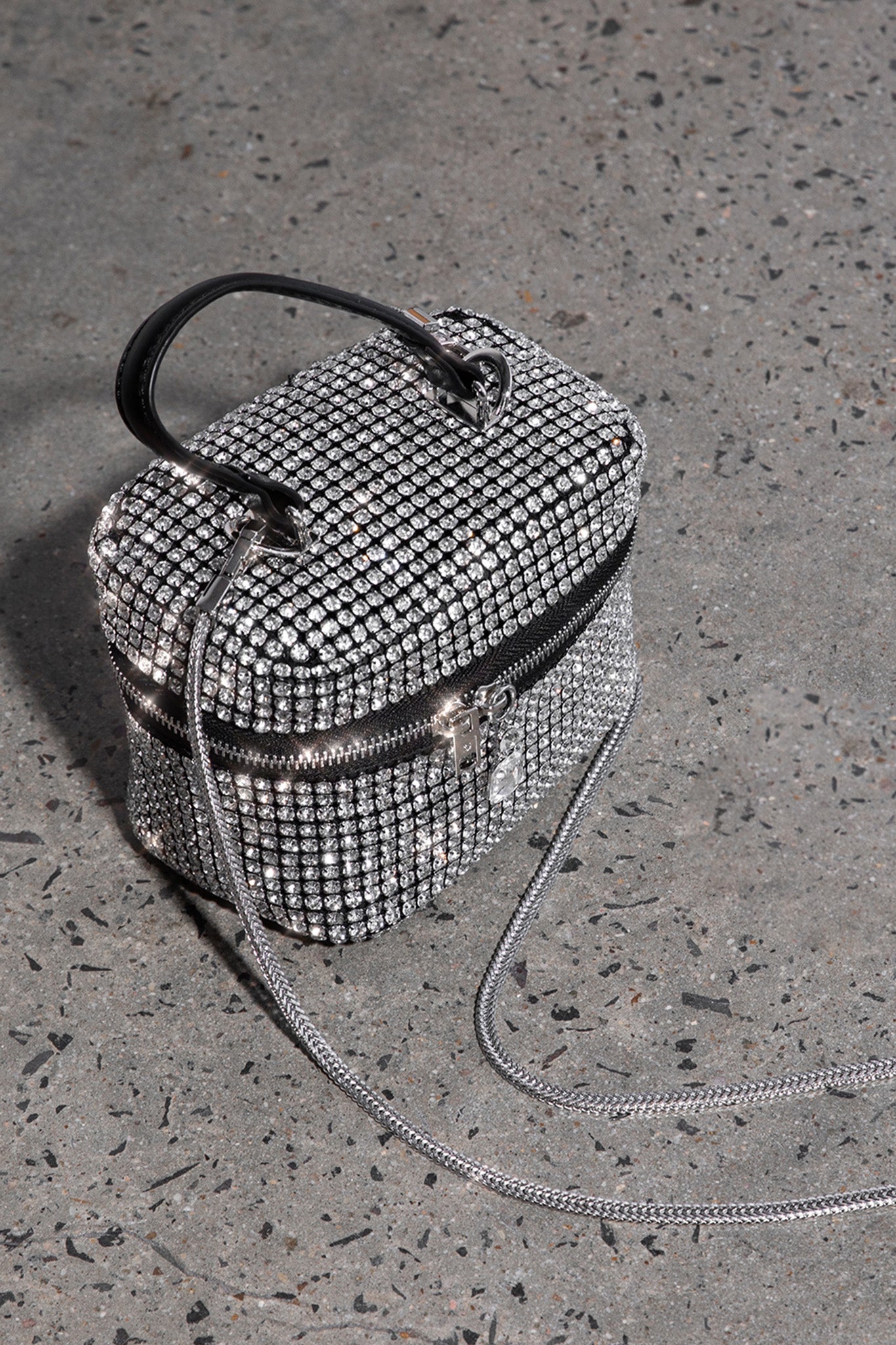 Brooklyn Crystal Mini Case Bag Silver by Selfie Leslie