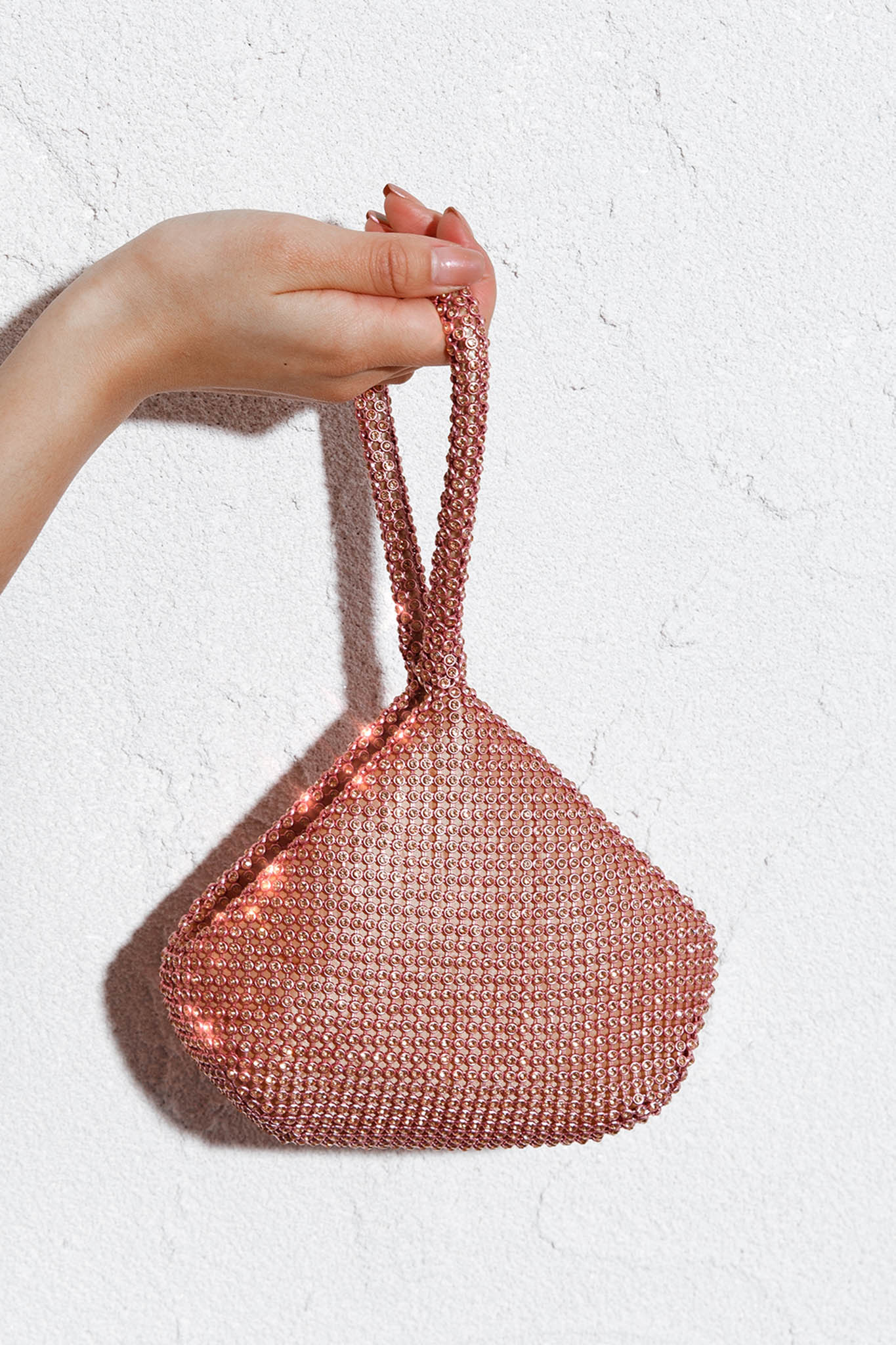 Amore Diamante Mesh Bag Champagne by Selfie Leslie