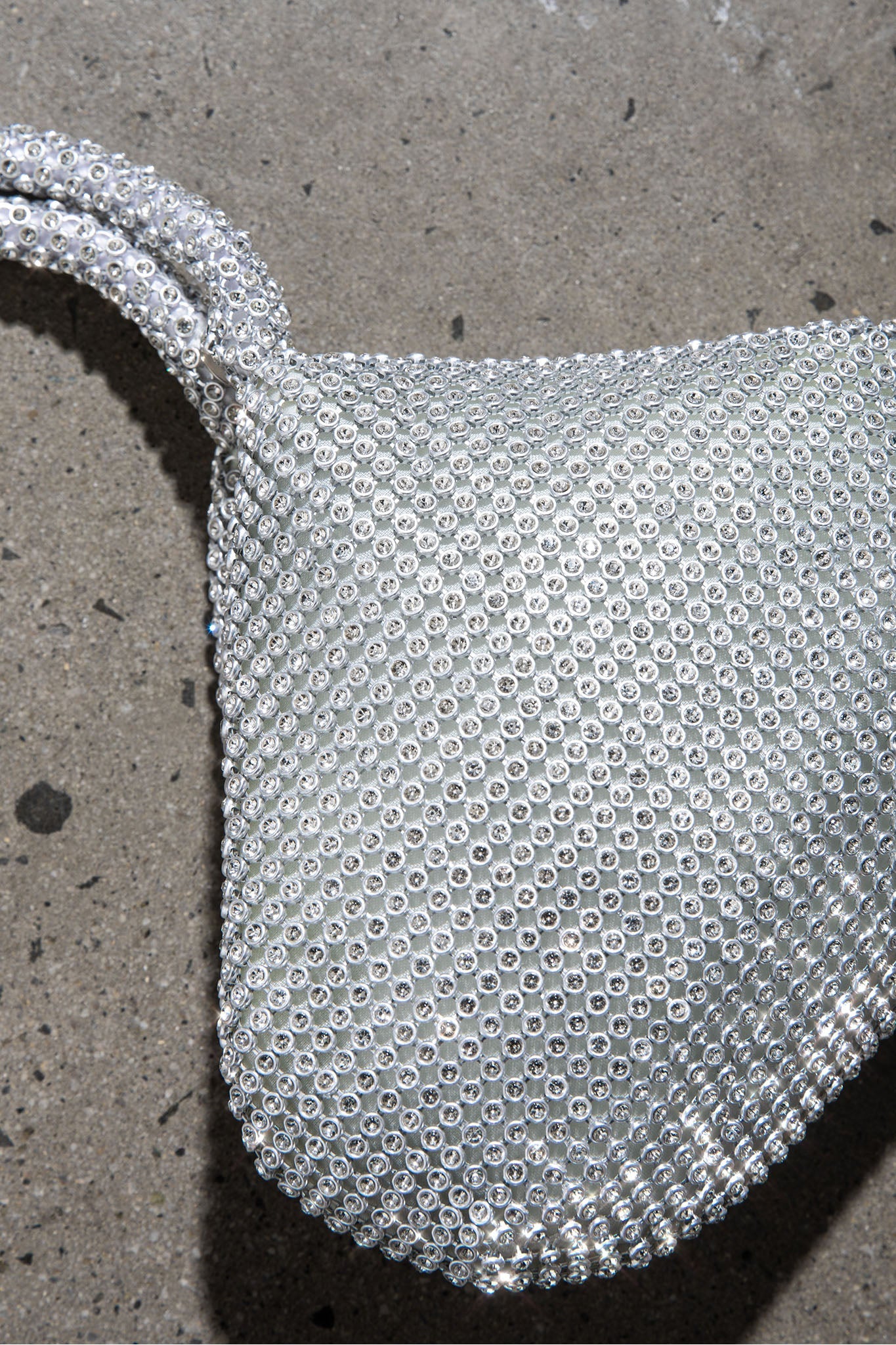 Te Amo Diamante Mesh Mini Bag Silver by Selfie Leslie