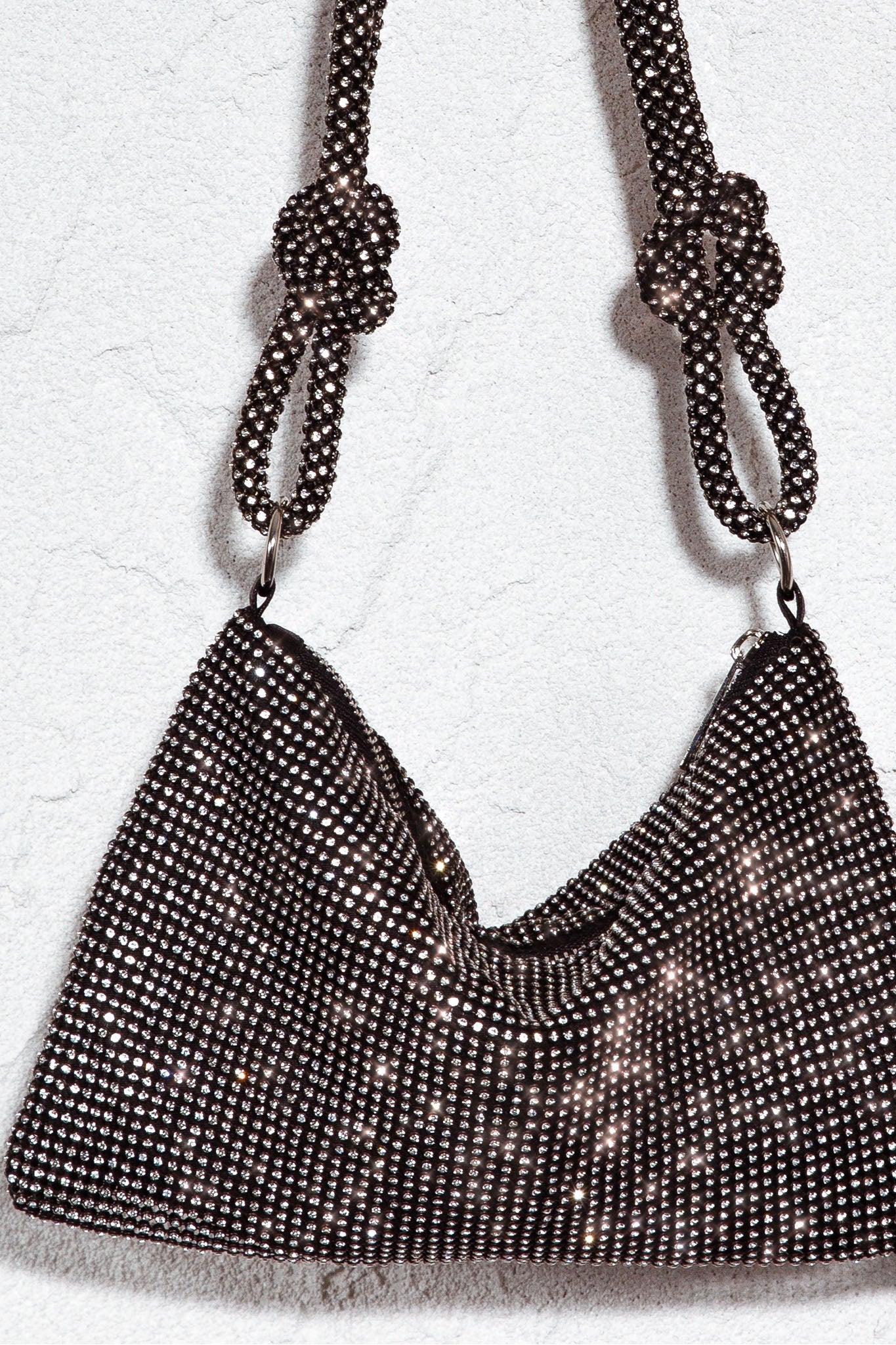 Harper Knot Strap Diamante Bag Black by Selfie Leslie