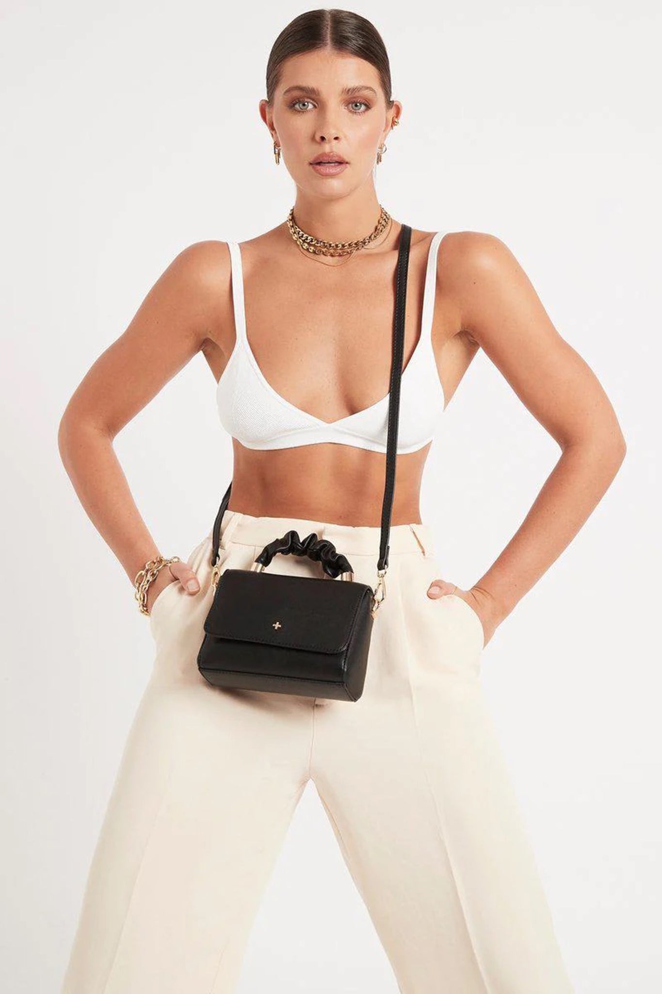 Peta And Jain Kendall Gathered Handbag Black by Selfie Leslie Australia