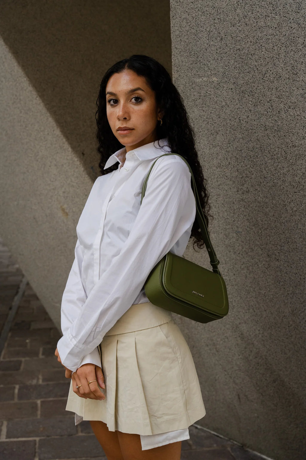 TEN TONES Bruno Baguette Bag Olive by Selfie Leslie Australia
