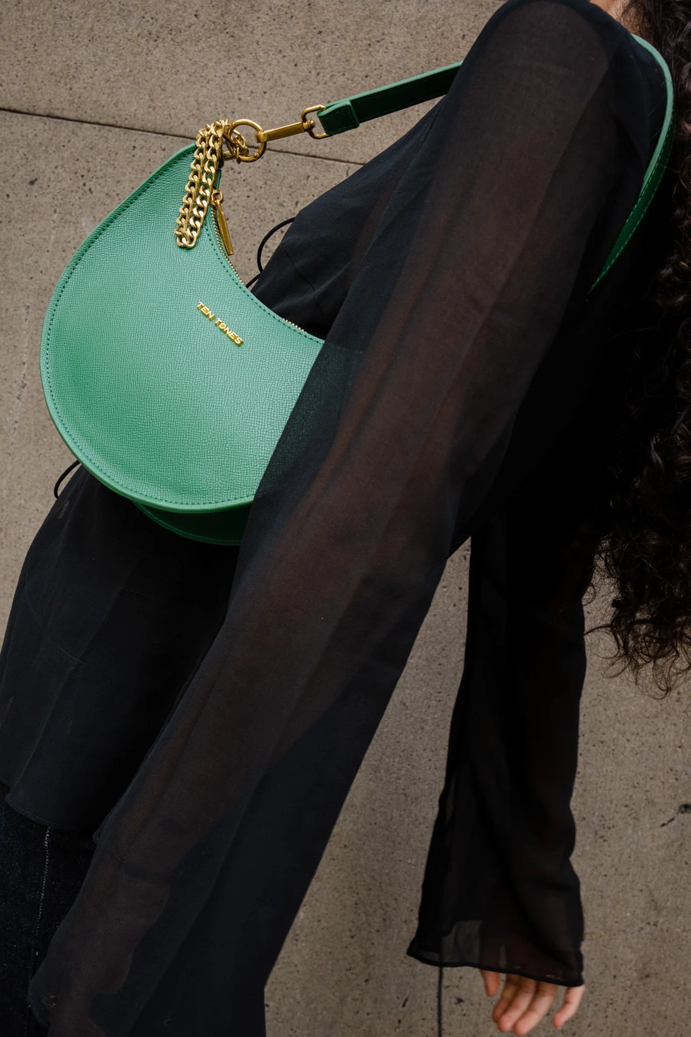 TEN TONES Grayson Moon Bag Green by Selfie Leslie Australia