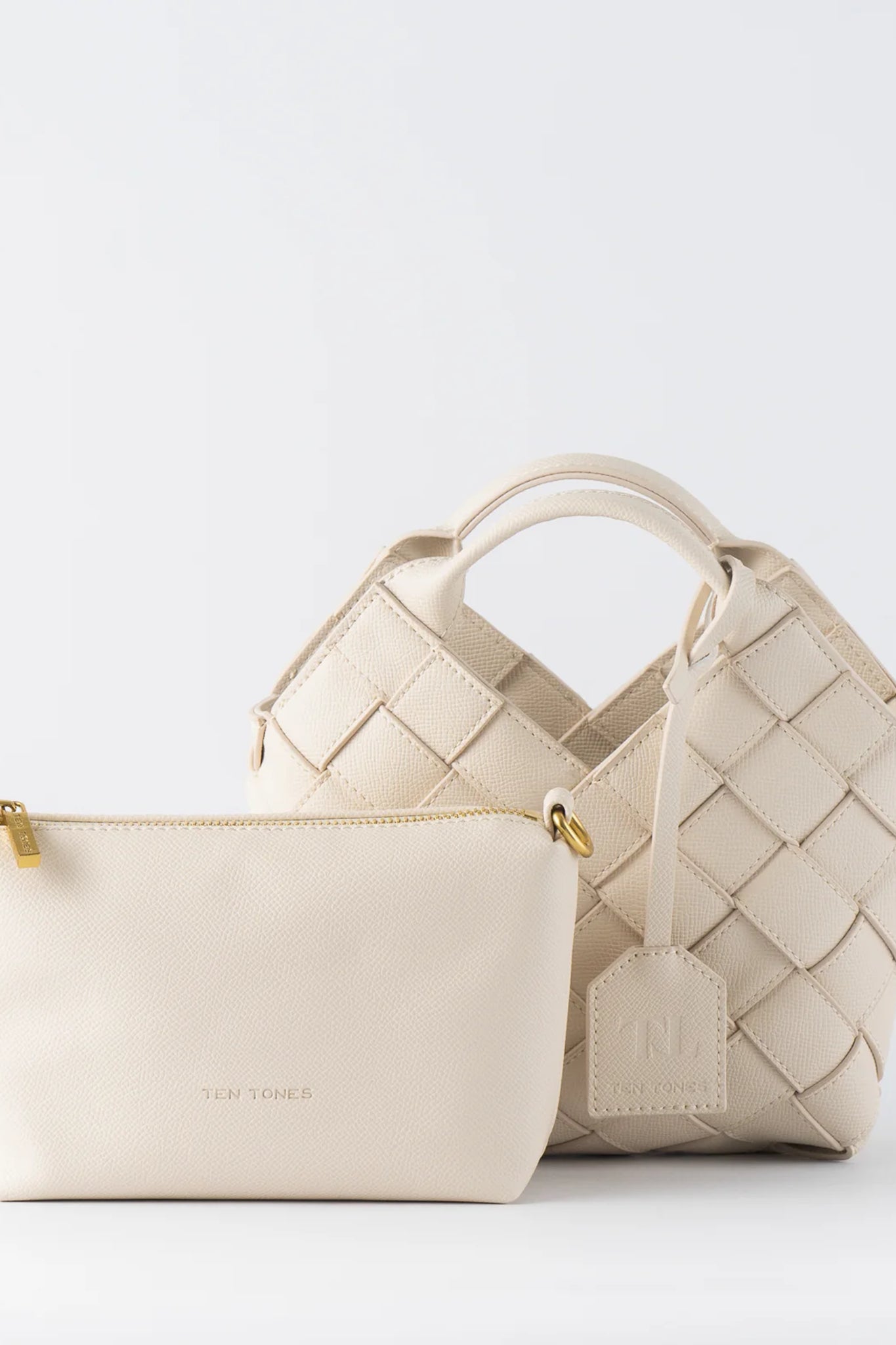 TEN TONES Clementine Woven Mini Tote Cream by Selfie Leslie Australia
