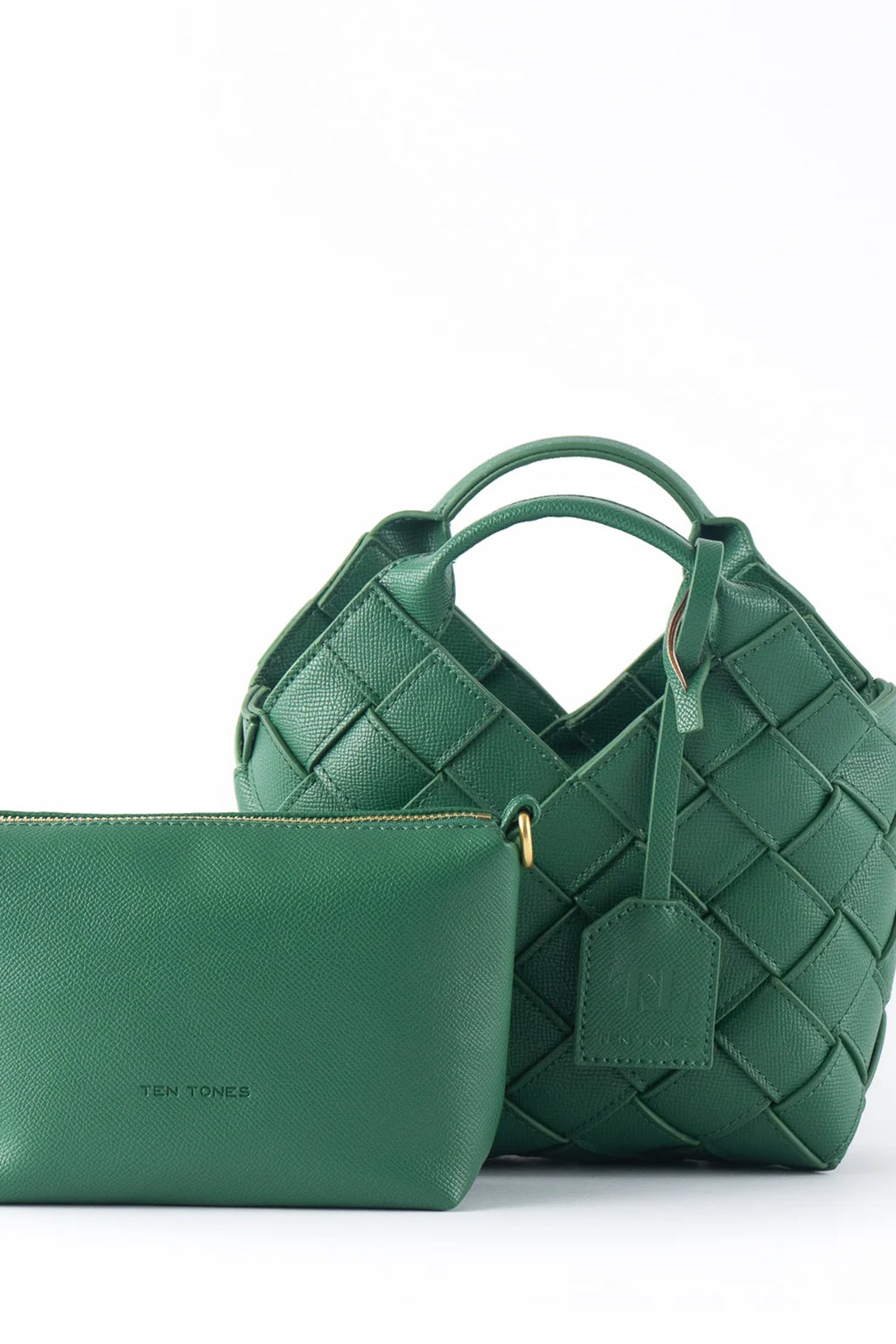 TEN TONES Clementine Woven Mini Tote Green by Selfie Leslie Australia