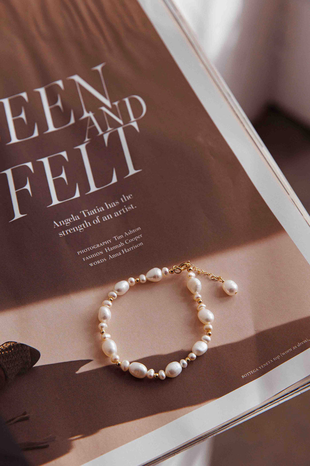 Chantel Baroque Pearl Bracelet Gold by Selfie Leslie Australia