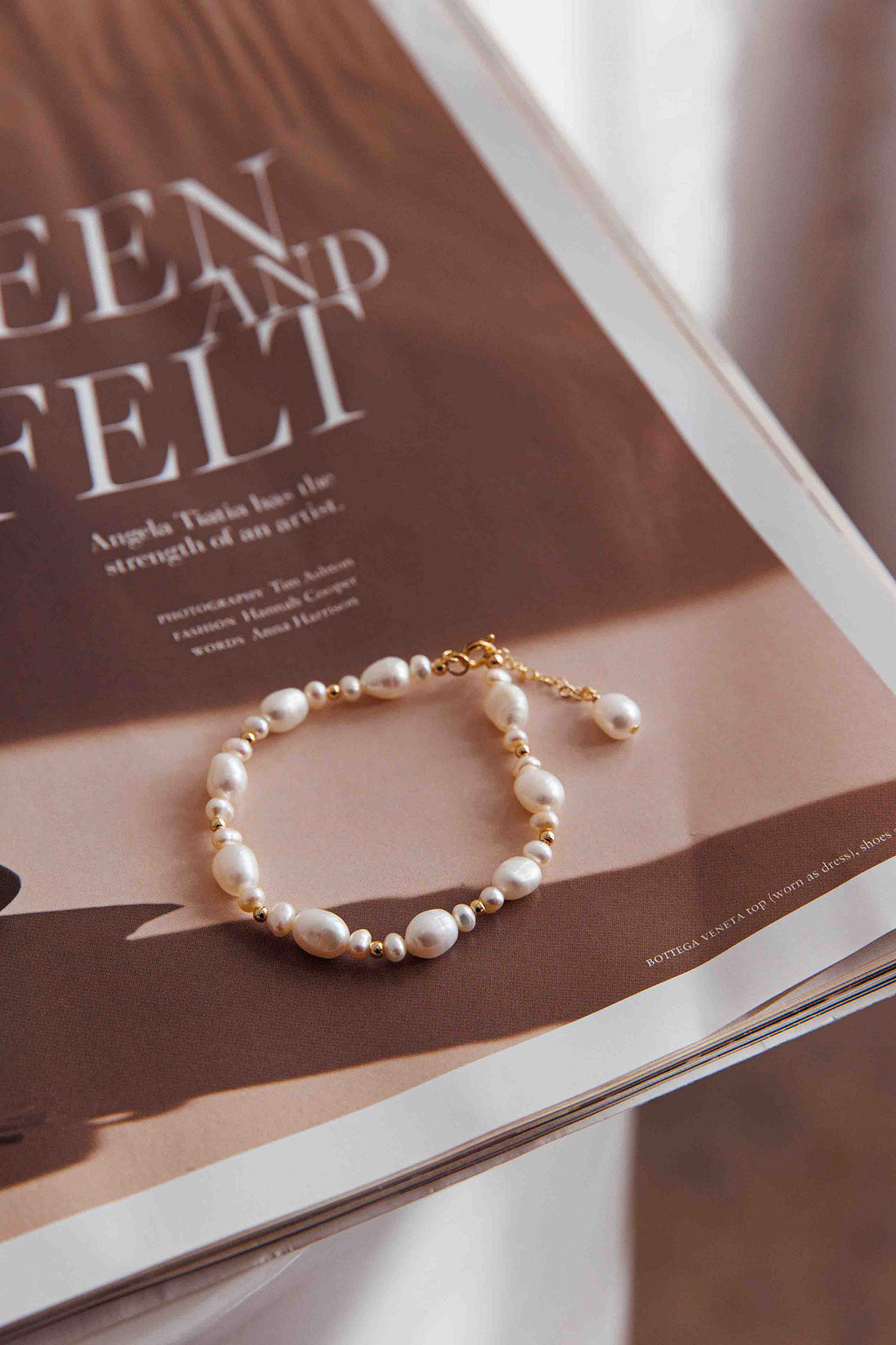 Chantel Baroque Pearl Bracelet Gold by Selfie Leslie Australia
