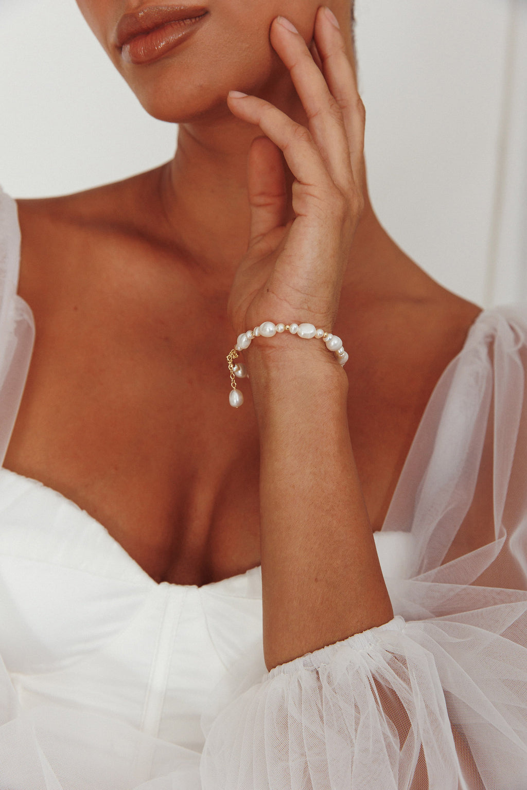 Chantel Baroque Pearl Bracelet Gold by Selfie Leslie Australia