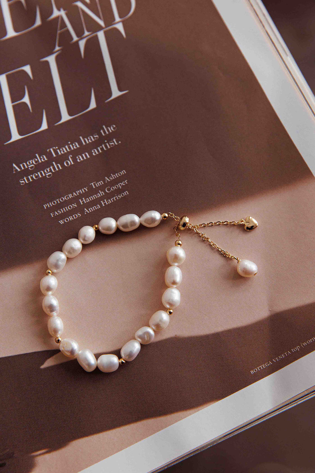 Sharie Baroque Pearl Bracelet Gold by Selfie Leslie Australia