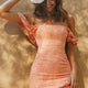 Verona Off-Shoulder Lace Overlay Mini Dress Orange