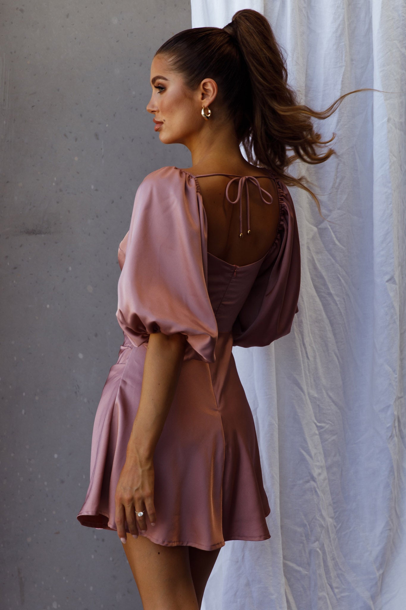 Devoted Structured Bust A-Line Dress Rosewood by Selfie Leslie