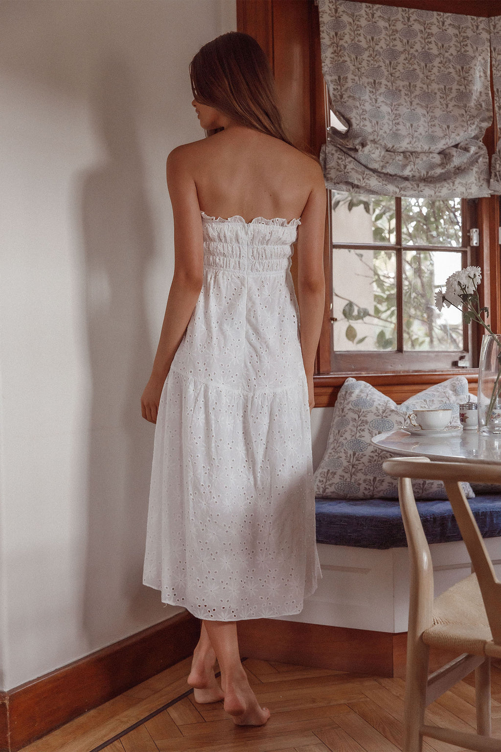 Chasing Sunshine Strapless Midi Dress White by Selfie Leslie Australia