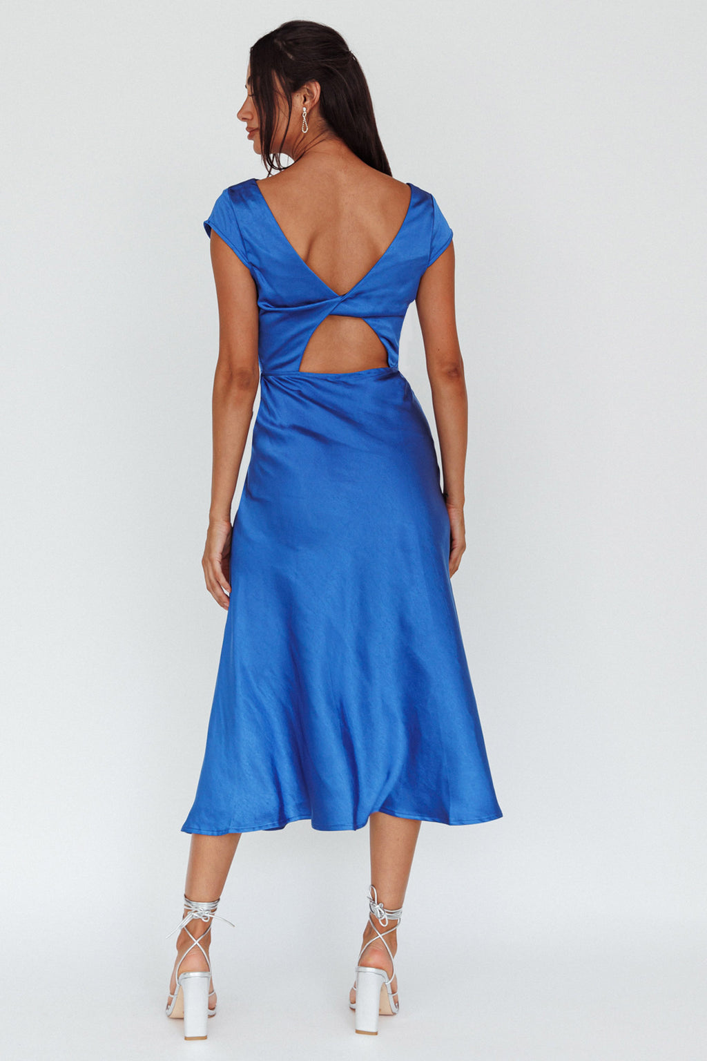 Lucinda Twist Back Midi Dress Navy by Selfie Leslie Australia