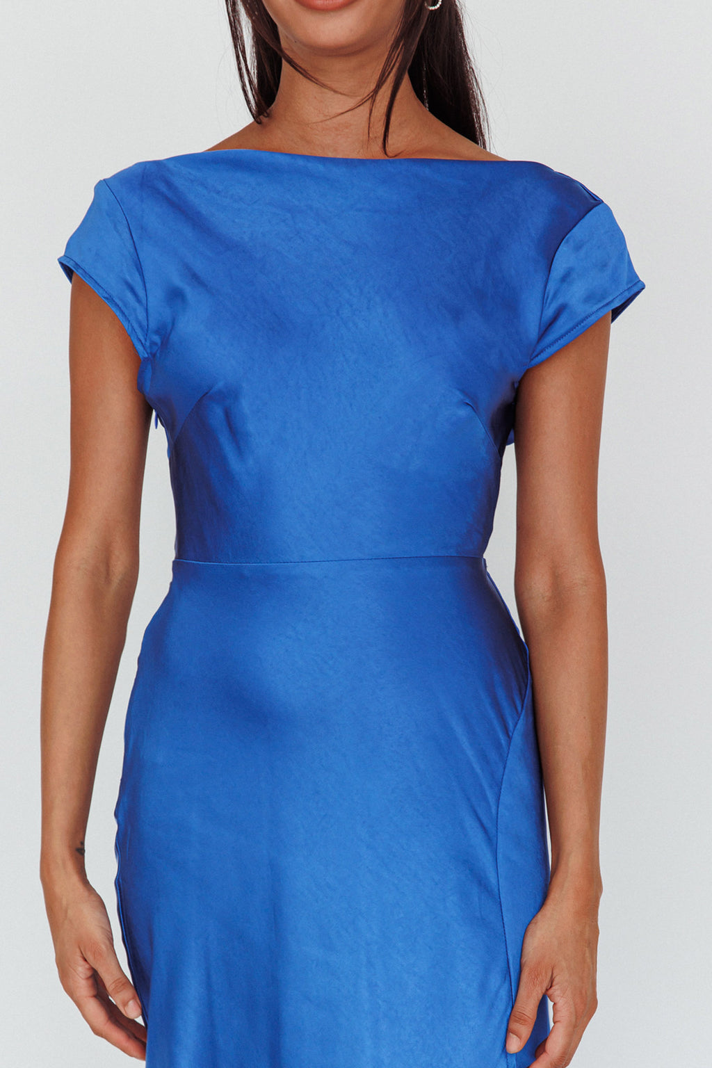 Lucinda Twist Back Midi Dress Navy by Selfie Leslie Australia
