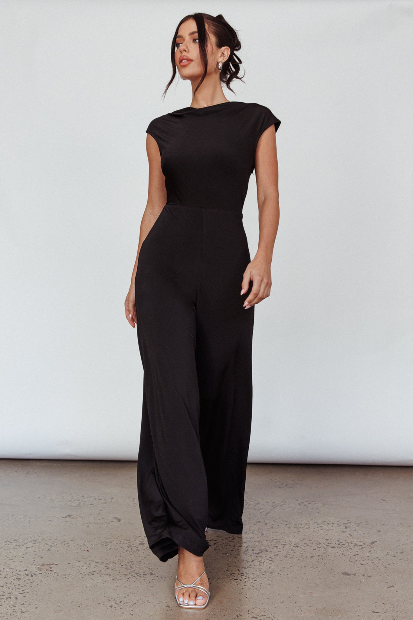 Lucinda Twist Back Jumpsuit Black by Selfie Leslie Australia