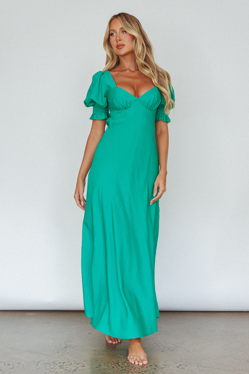 Brigita Tied Back Midi Dress Green by Selfie Leslie Australia