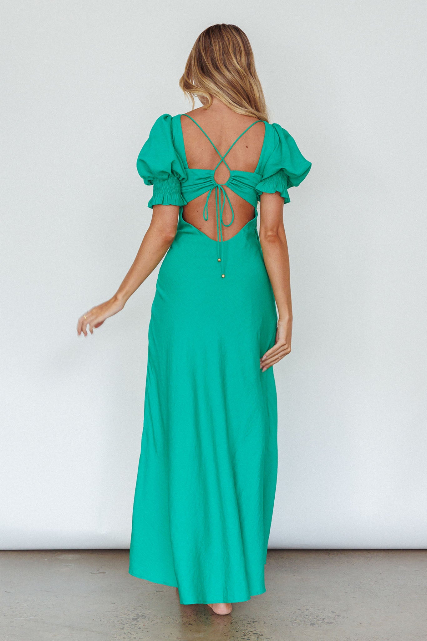 Brigita Tied Back Midi Dress Green by Selfie Leslie Australia