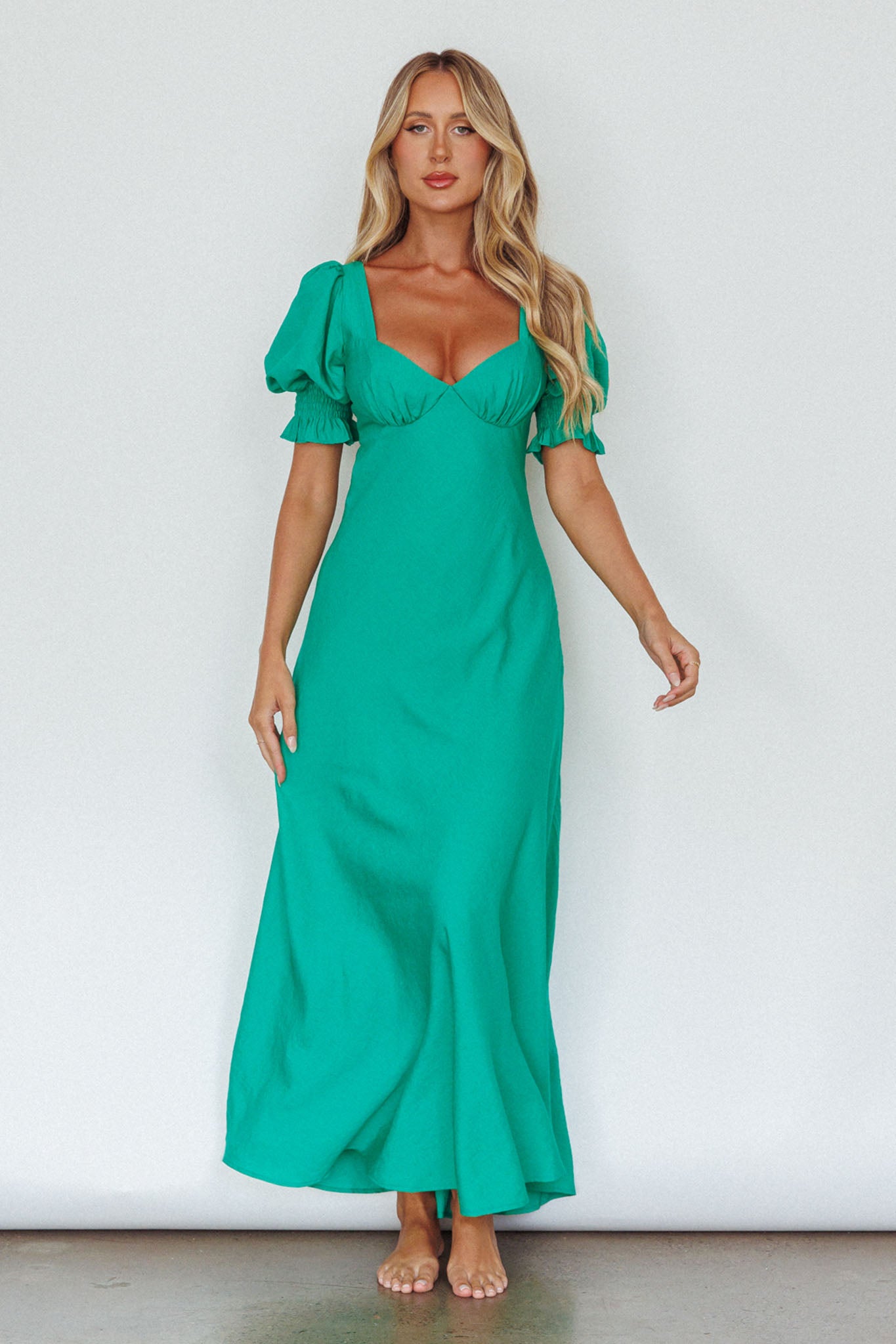 Brigita Tied Back Midi Dress Green by Selfie Leslie Australia