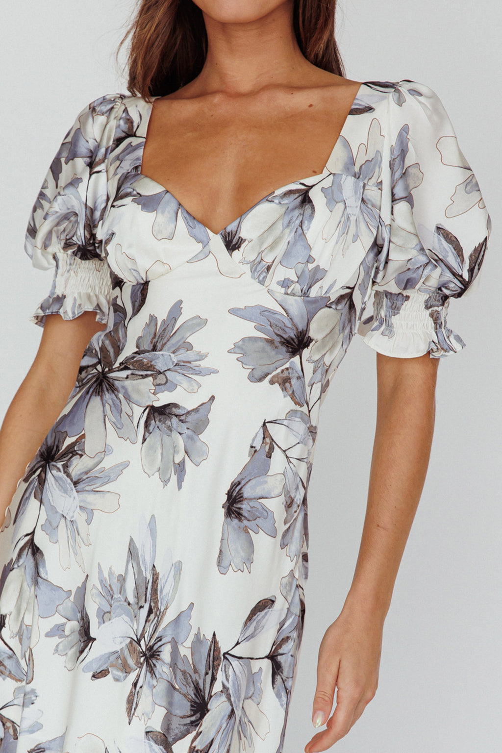 Brigita Tied Back Maxi Dress Floral Blue by Selfie Leslie Australia