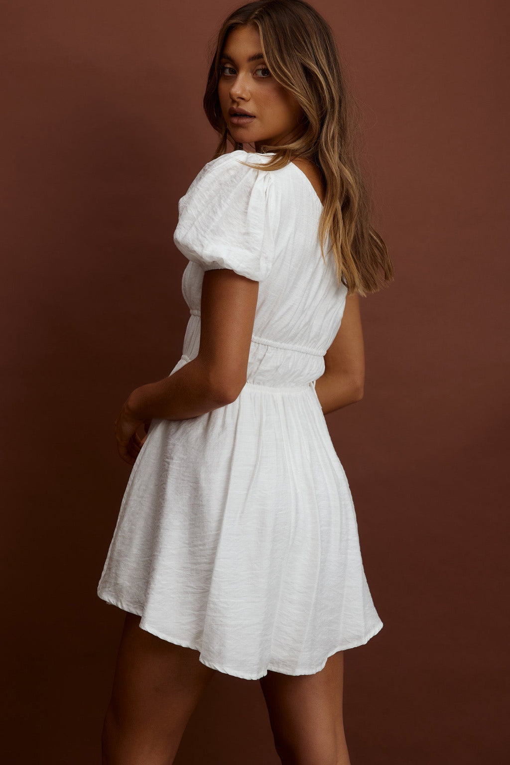 True Heart One-Shoulder A-Line Dress White by Selfie Leslie