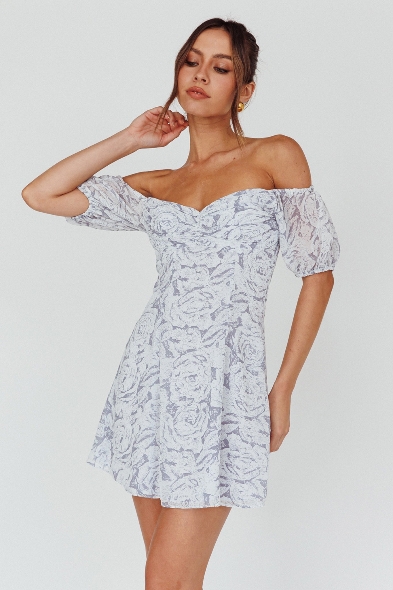 Summer To Remember Lace-Up Back Dress Floral Ink by Selfie Leslie Australia