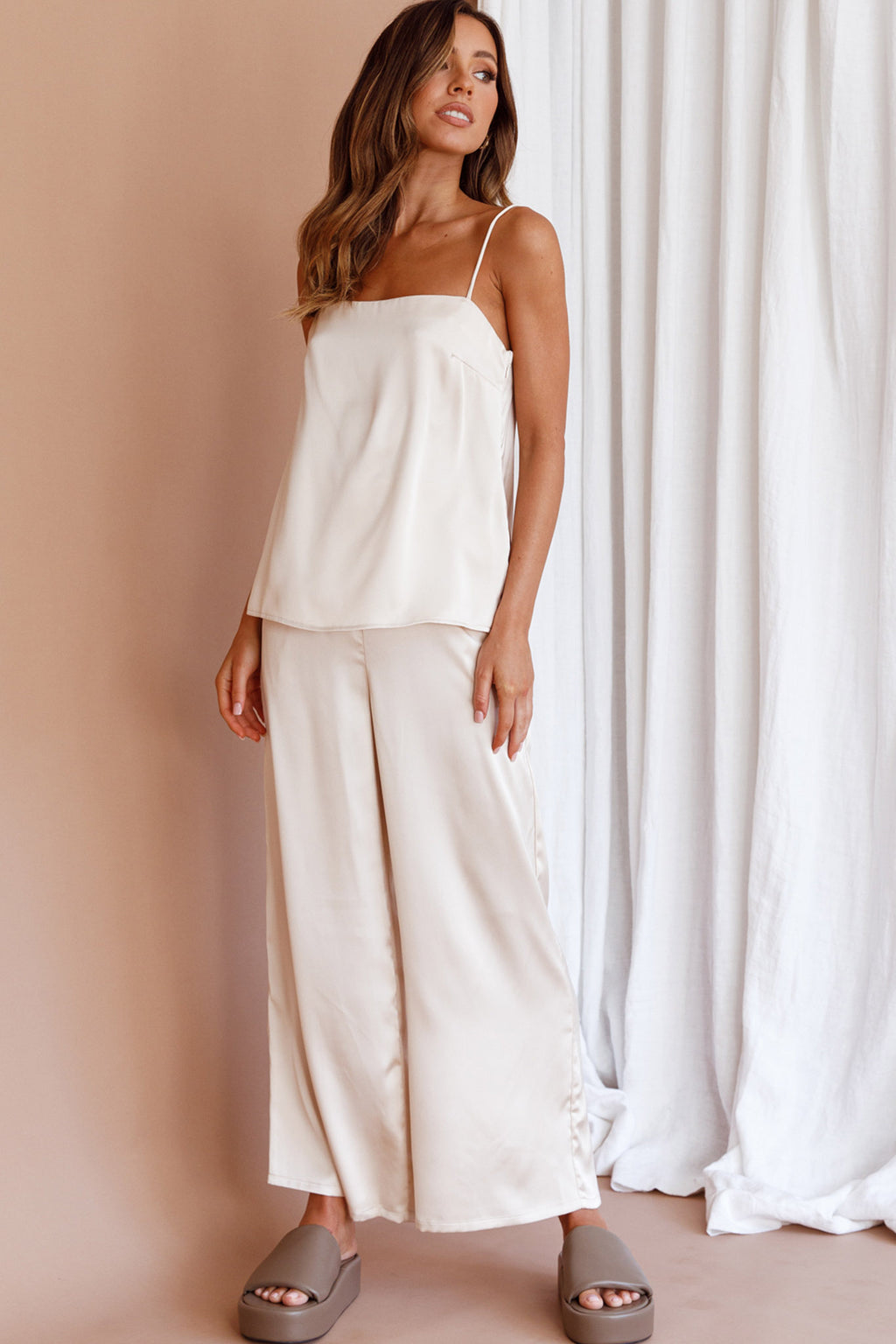 Hotel California Straight Leg Pants Stone by Selfie Leslie Australia