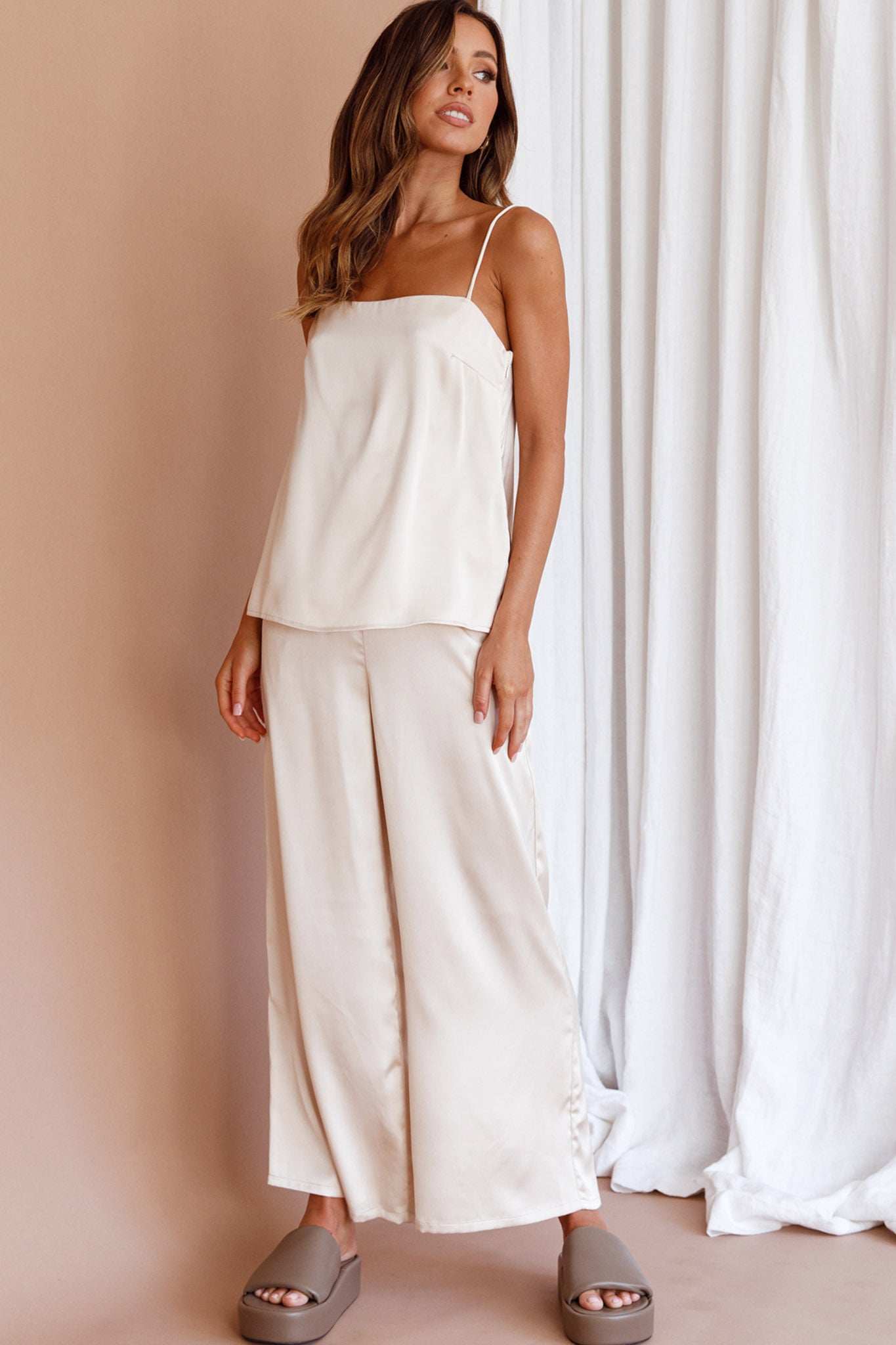 Hotel California Straight Leg Pants Stone by Selfie Leslie Australia
