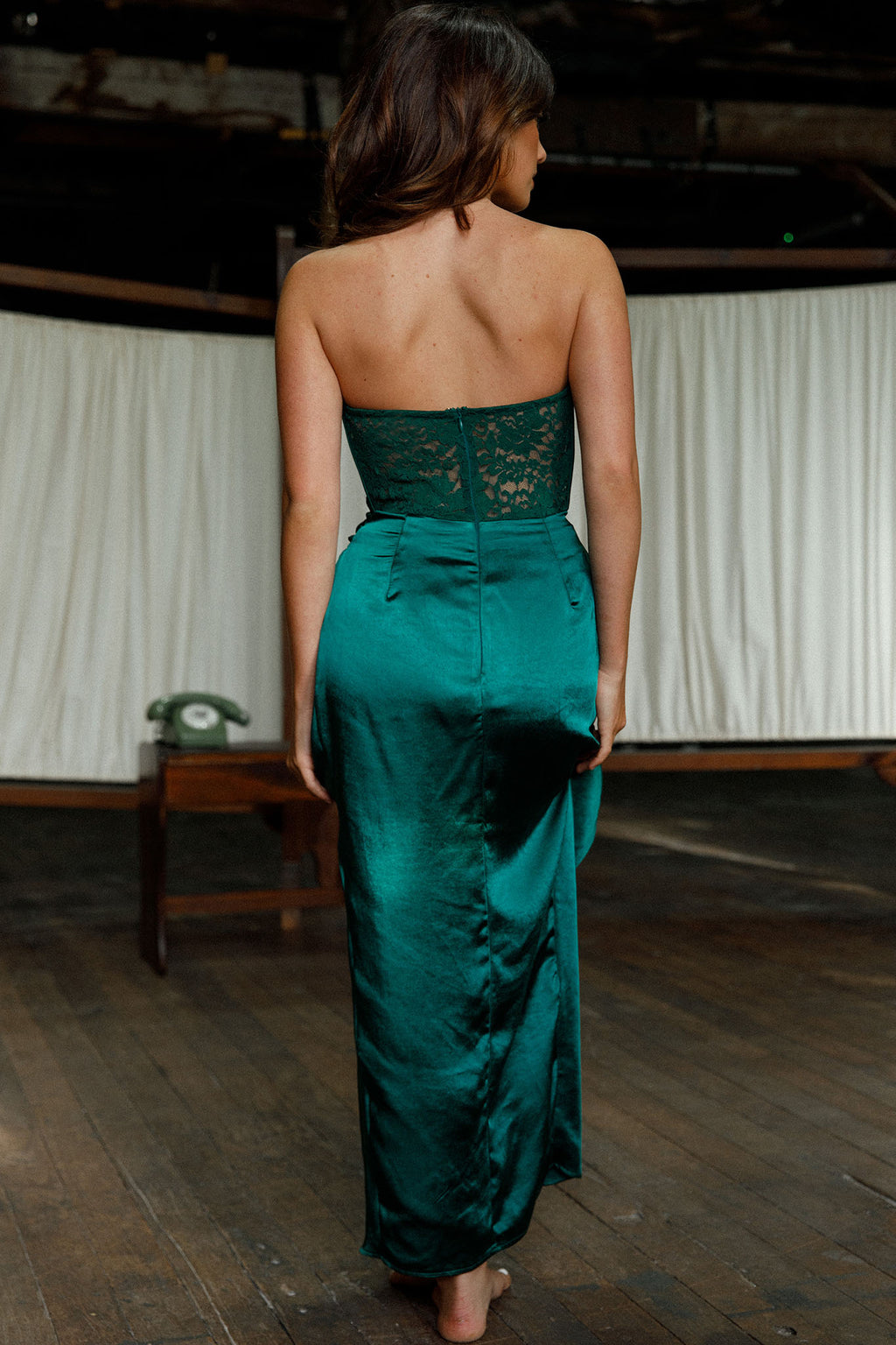 Playing For Keeps Lace Bodice Maxi Dress Forest Green by Selfie Leslie Australia