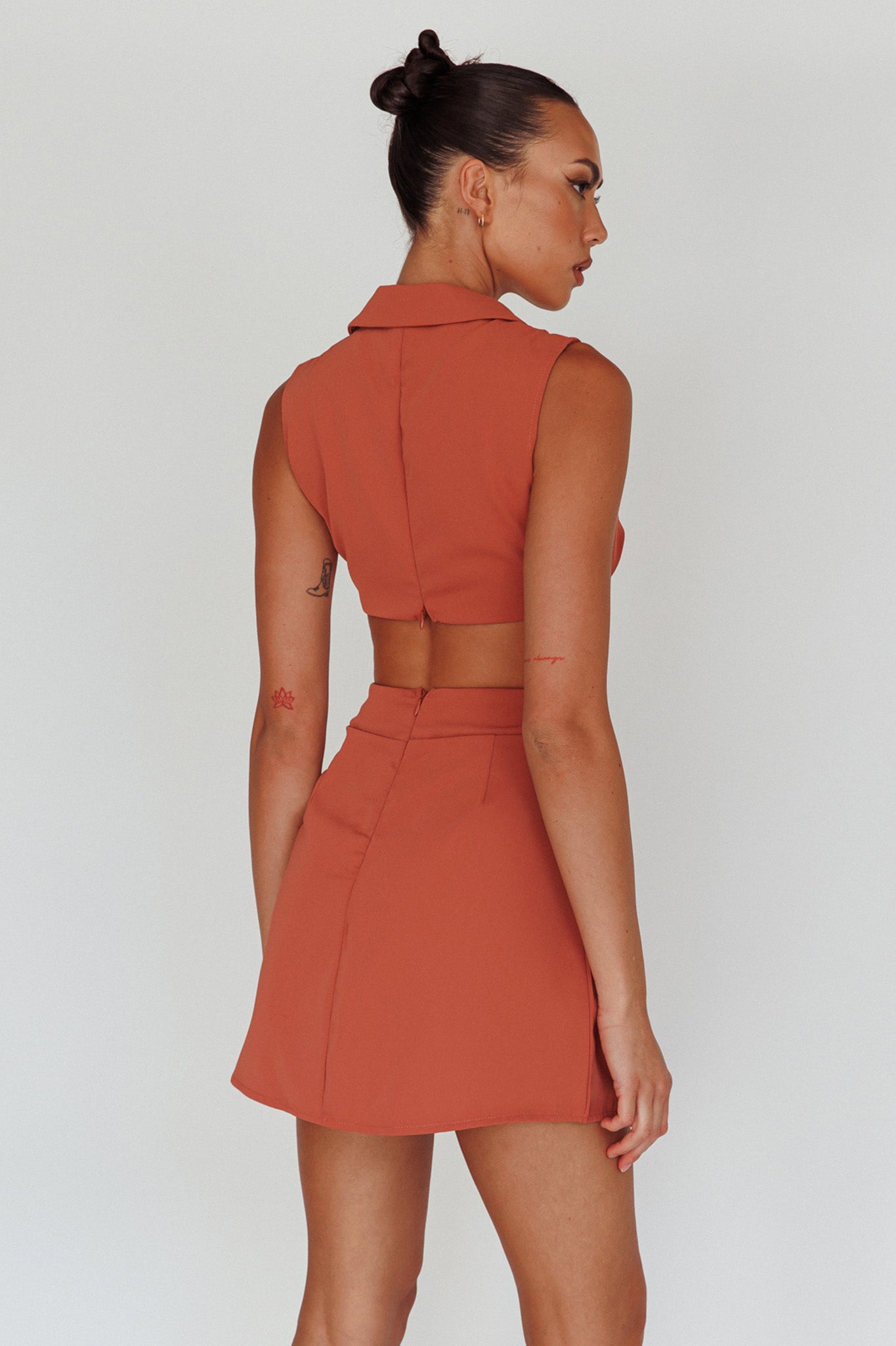 Milarni Collared Cut-Out Mini Dress Rose by Selfie Leslie Australia