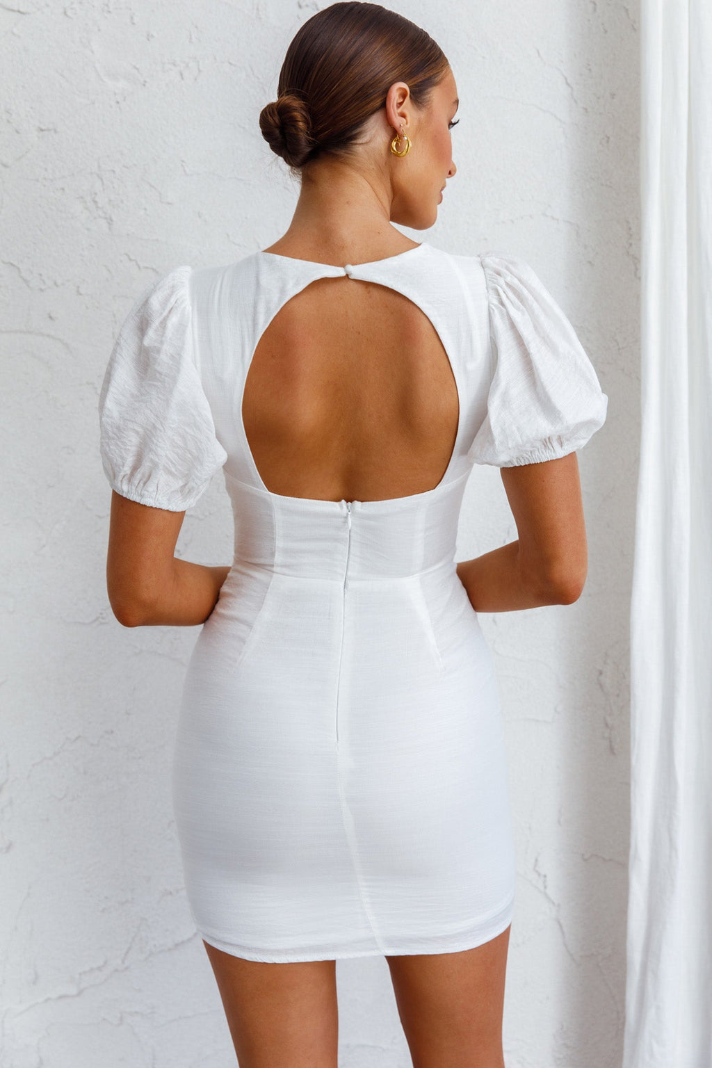 Aylina Scalloped Lace Mini Dress White by Selfie Leslie