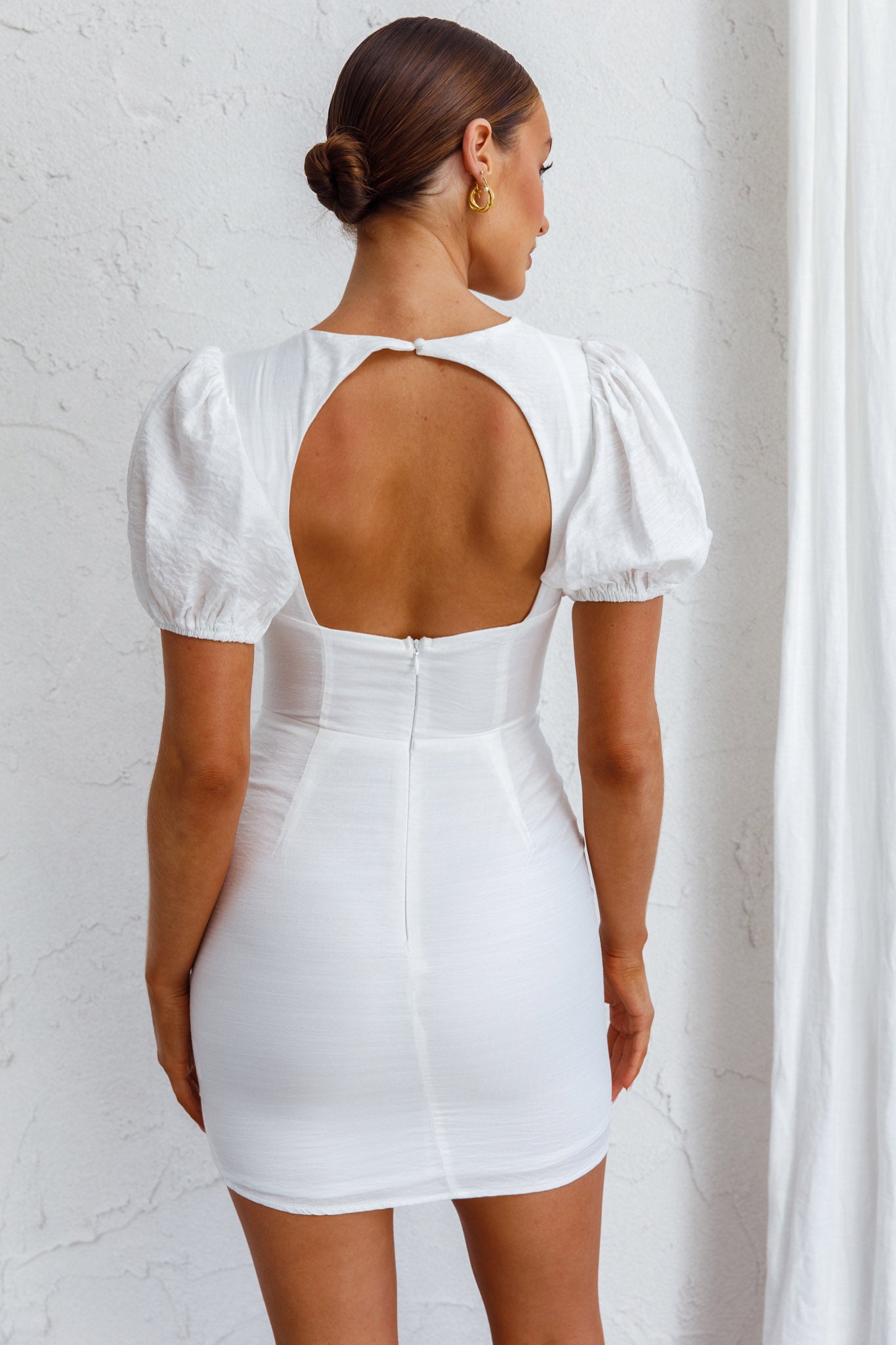 Aylina Scalloped Lace Mini Dress White by Selfie Leslie