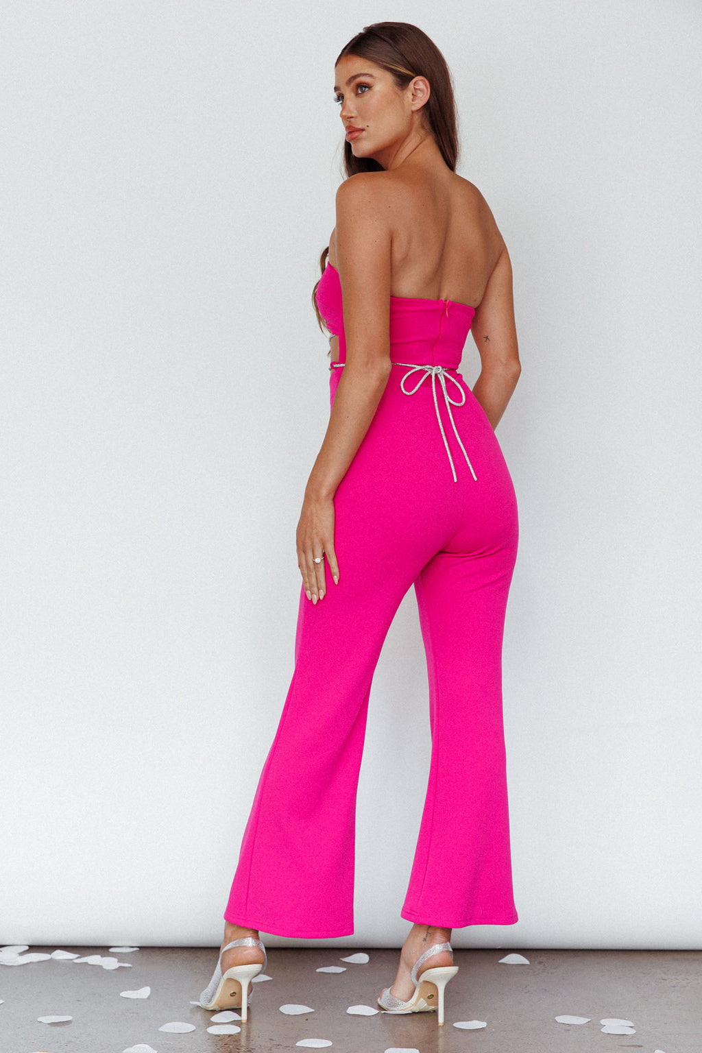 Nohemi Strapless Diamante Jumpsuit Fuchsia by Selfie Leslie Australia