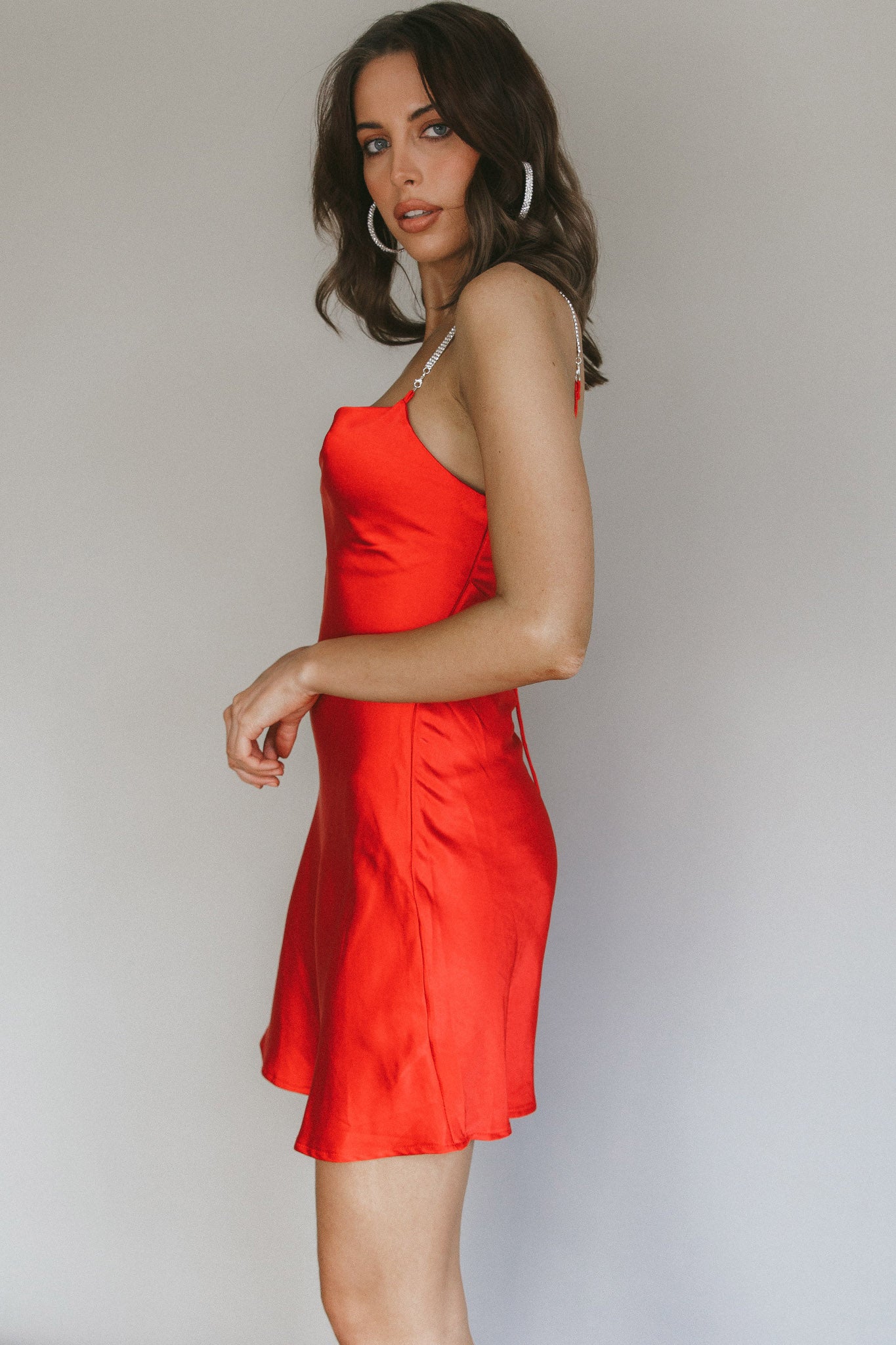 Romance Me Strappy Back Mini Dress Cherry by Selfie Leslie Australia