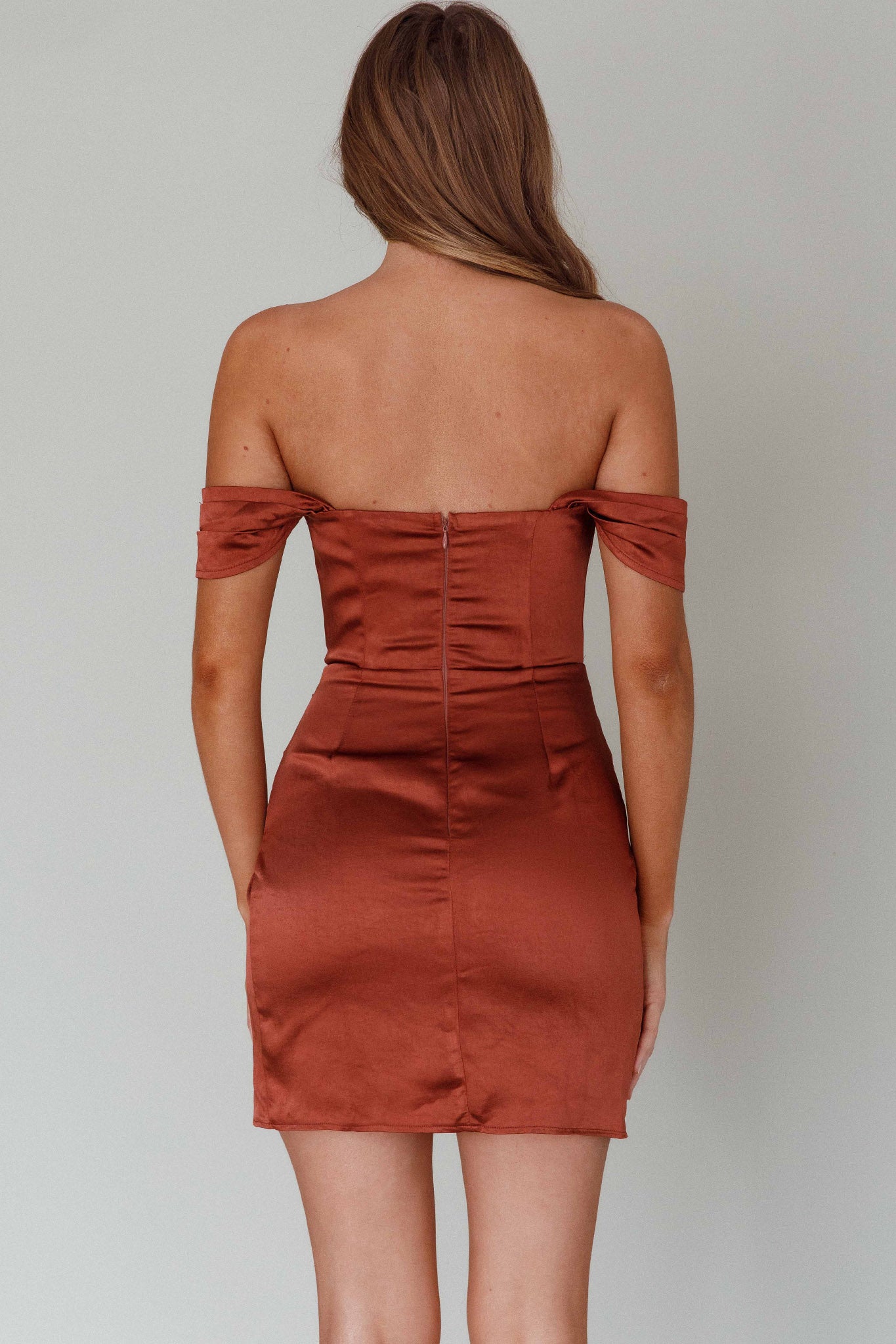 Night To Remember Off-Shoulder Sequin Dress Chocolate by Selfie Leslie Australia