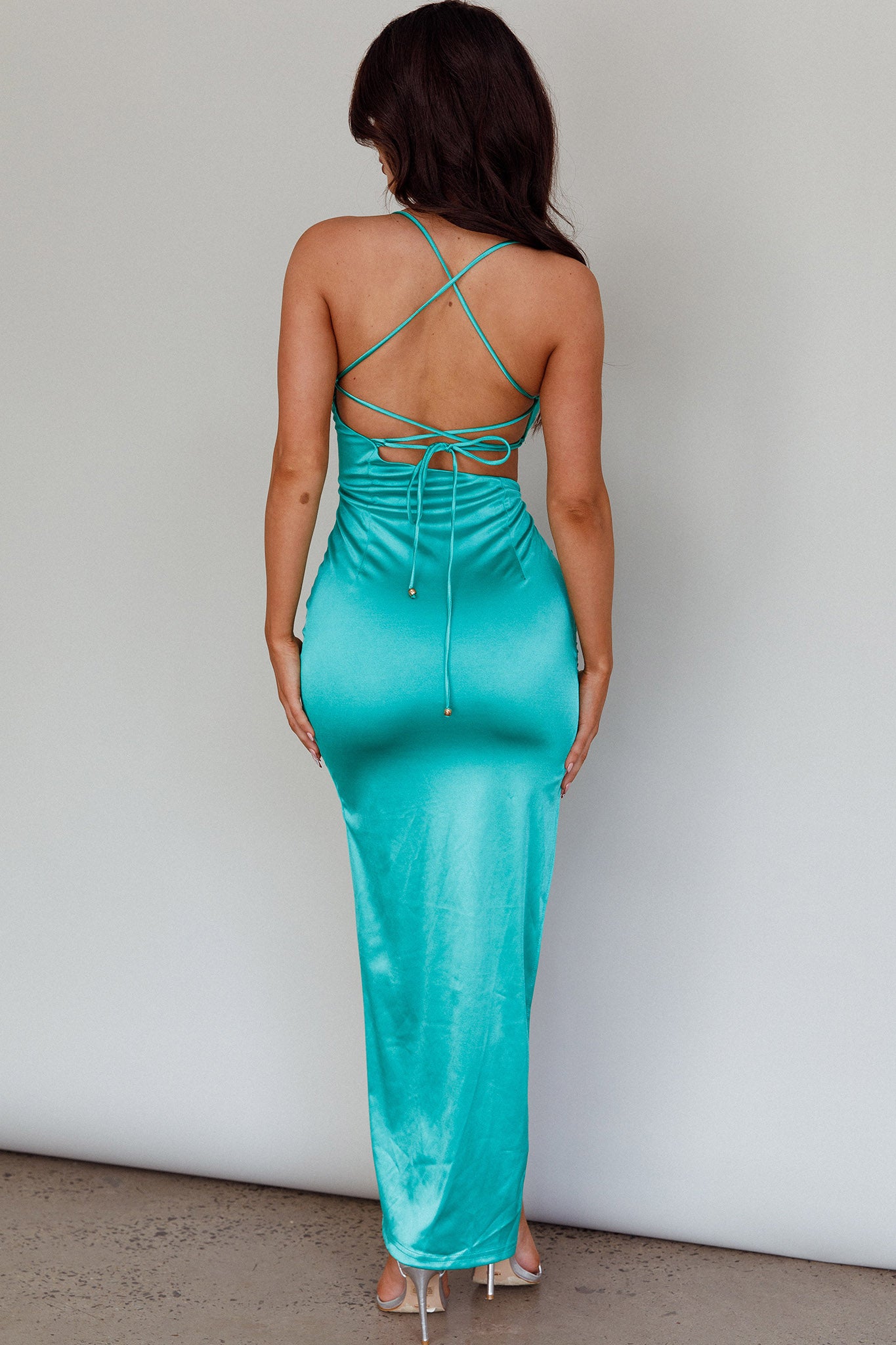 Can't Hardly Wait Cut-Out Midi Dress Green by Selfie Leslie Australia