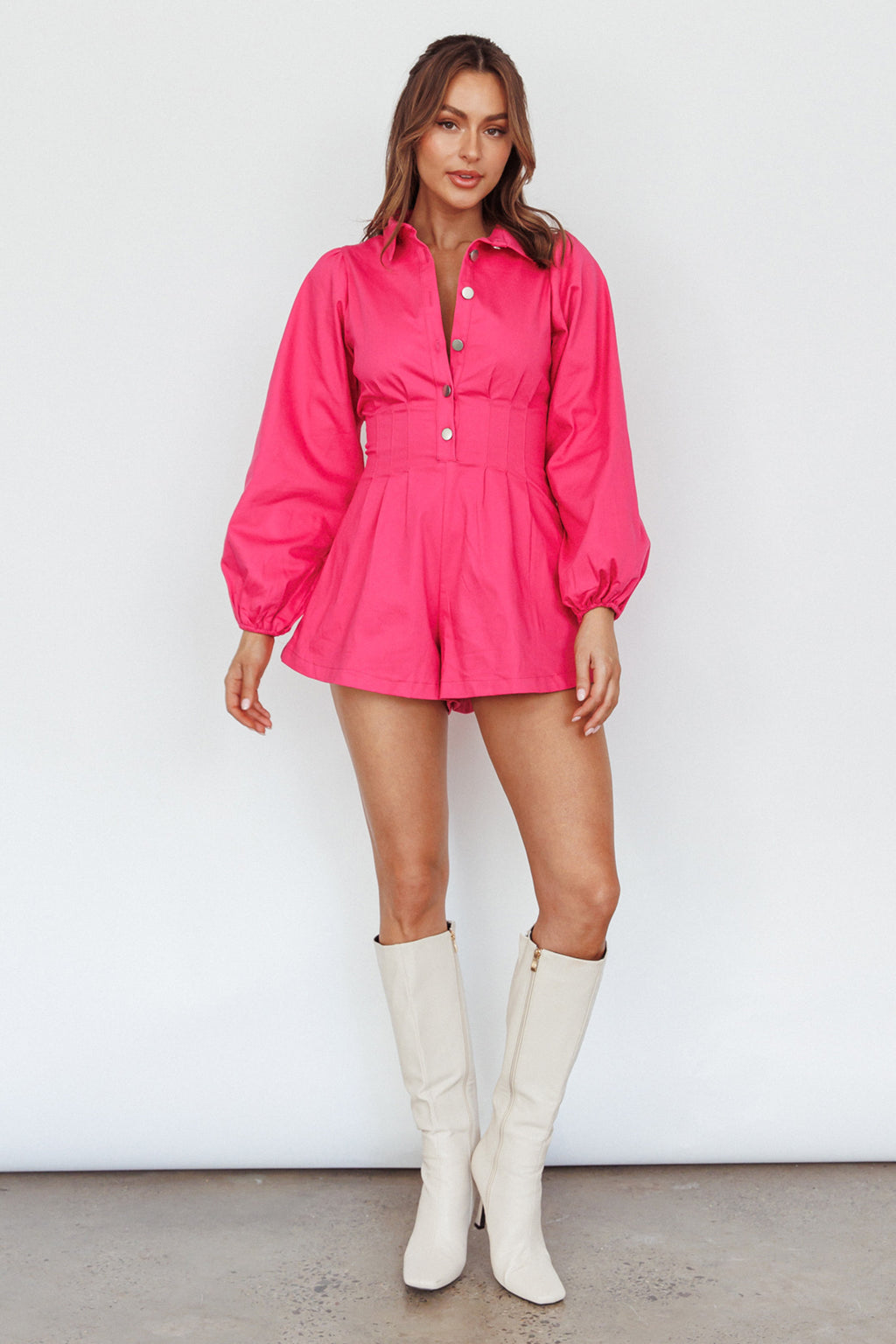 Zurich Pleated Waist Romper Plum by Selfie Leslie Australia