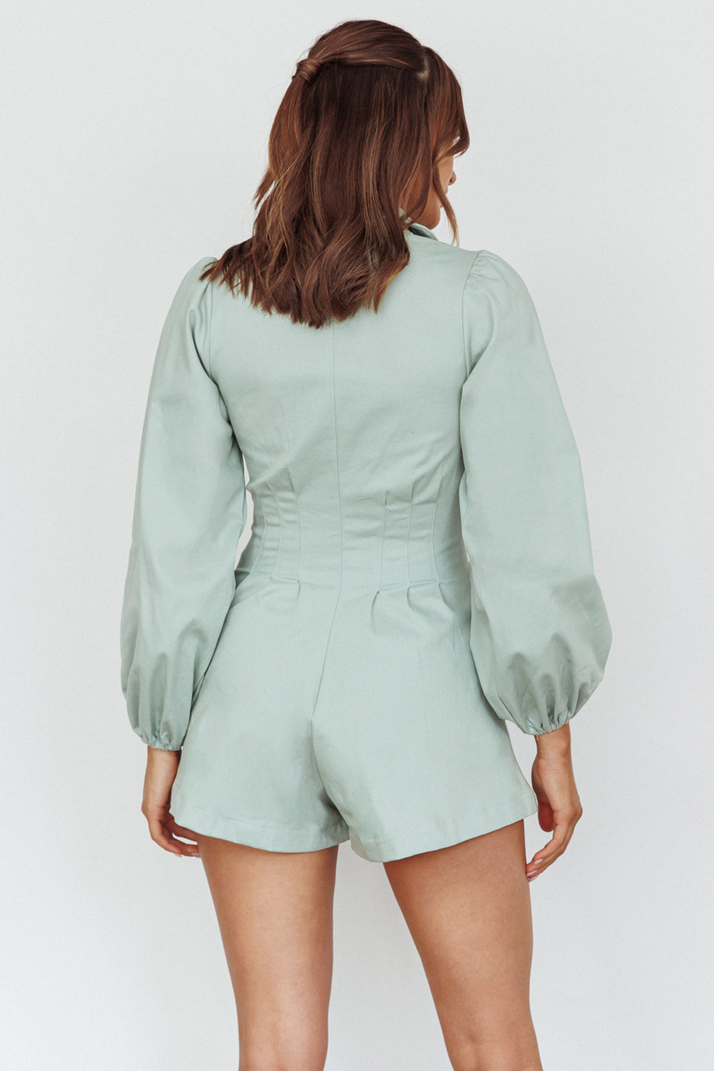 Zurich Pleated Waist Romper Sage by Selfie Leslie Australia