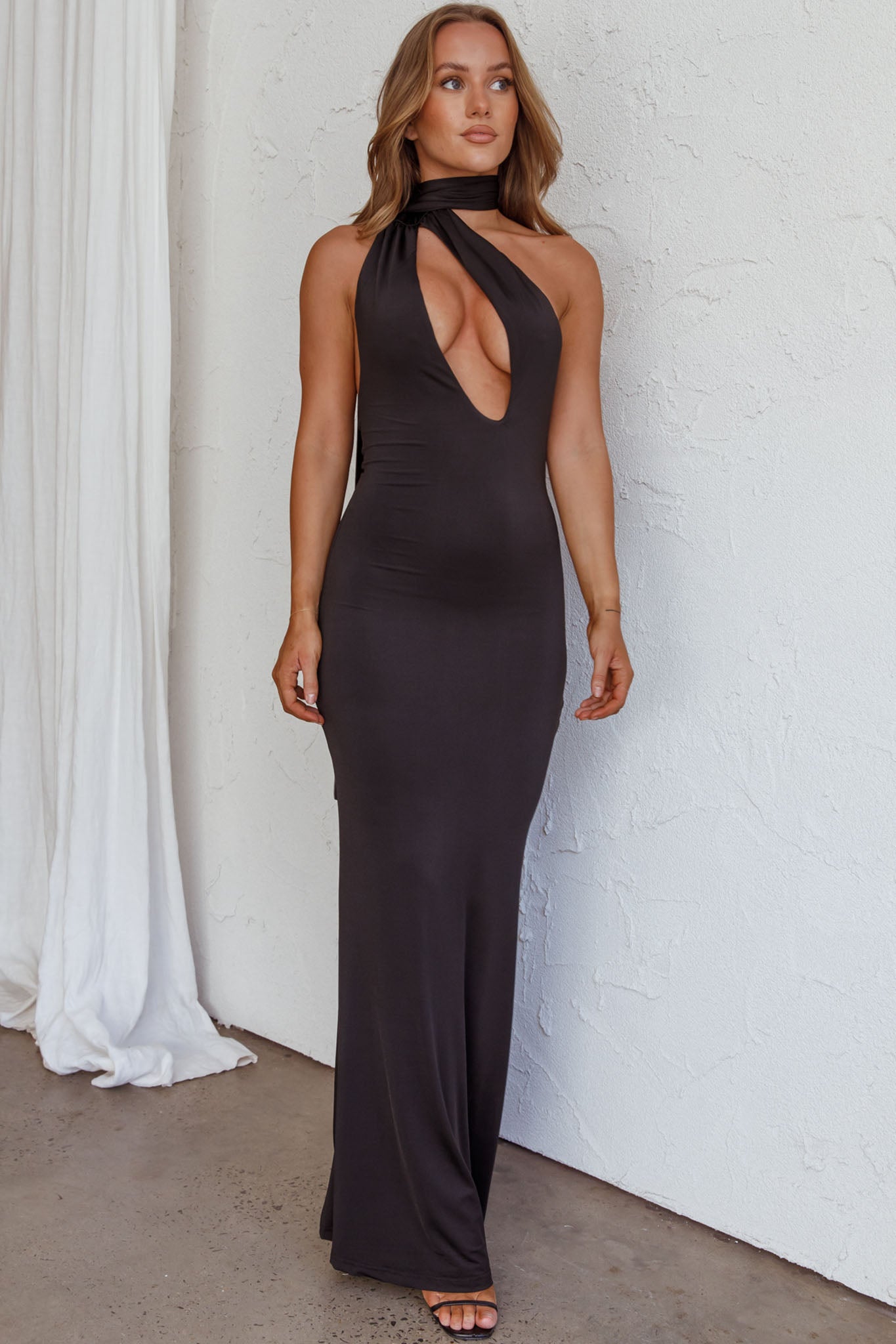 Italian Summer Keyhole Bust Maxi Dress Black by Selfie Leslie Australia