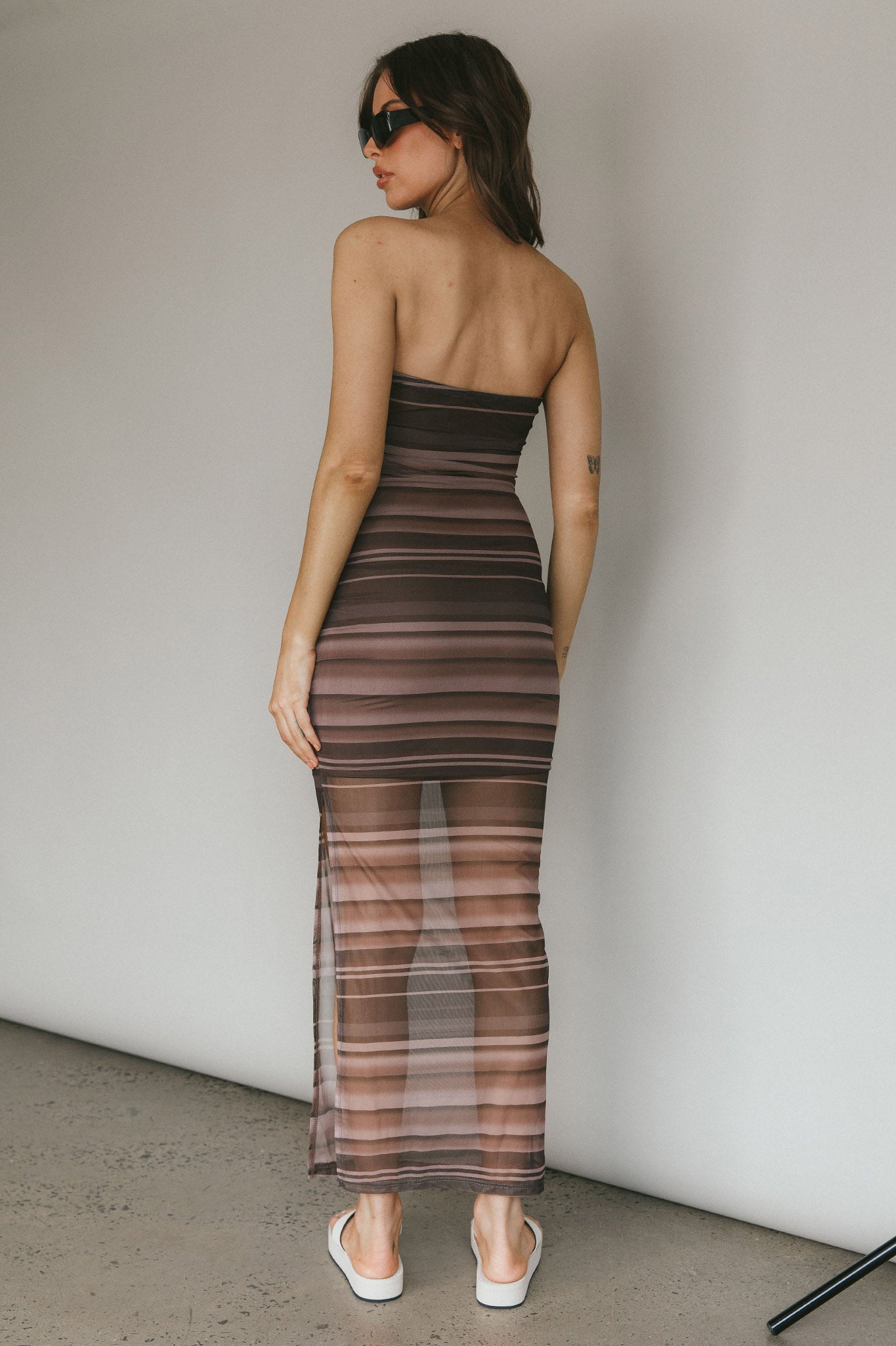 Island Life Strapless Maxi Dress Brown by Selfie Leslie Australia