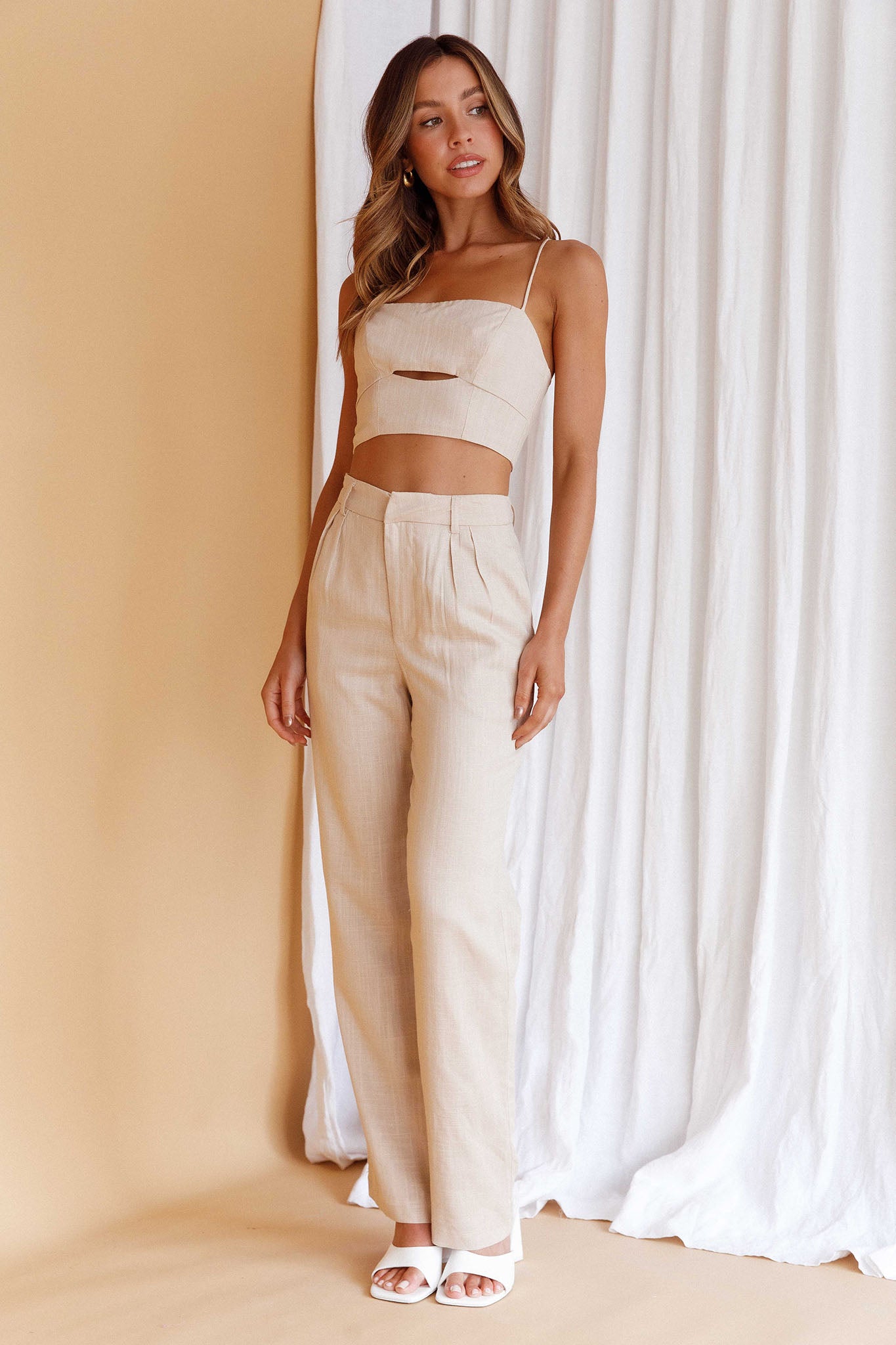 Lyrics Keyhole Crop Top Oat by Selfie Leslie Australia