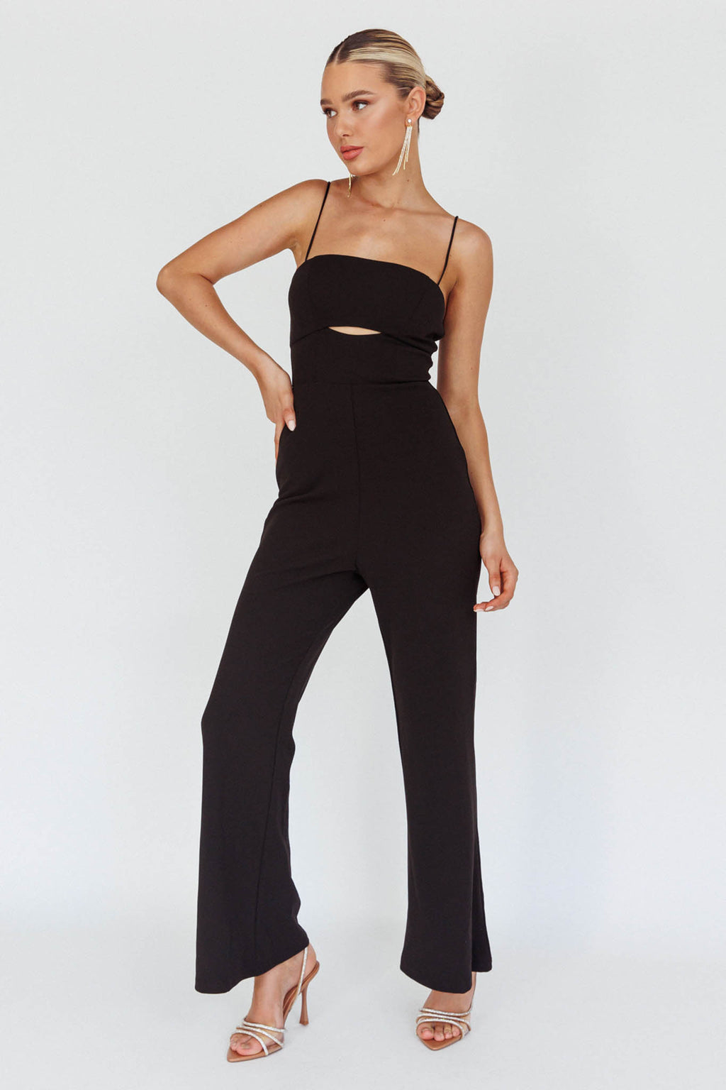 Lyrics Keyhole Jumpsuit Black by Selfie Leslie Australia