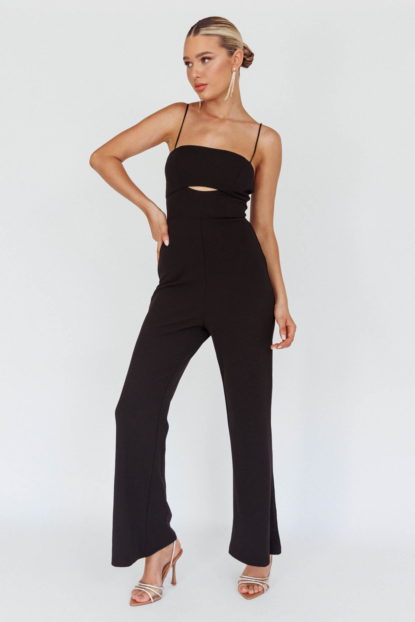 Lyrics Keyhole Jumpsuit Black by Selfie Leslie Australia
