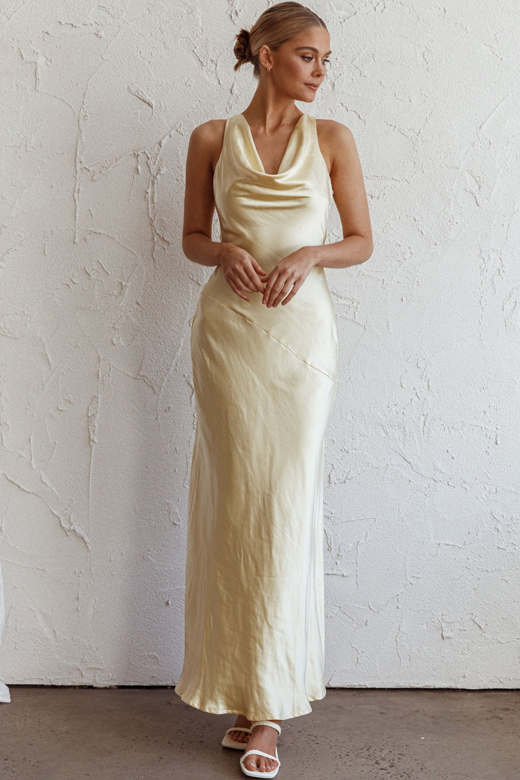 Cassiopeia Open Back Maxi Dress Butter by Selfie Leslie Australia