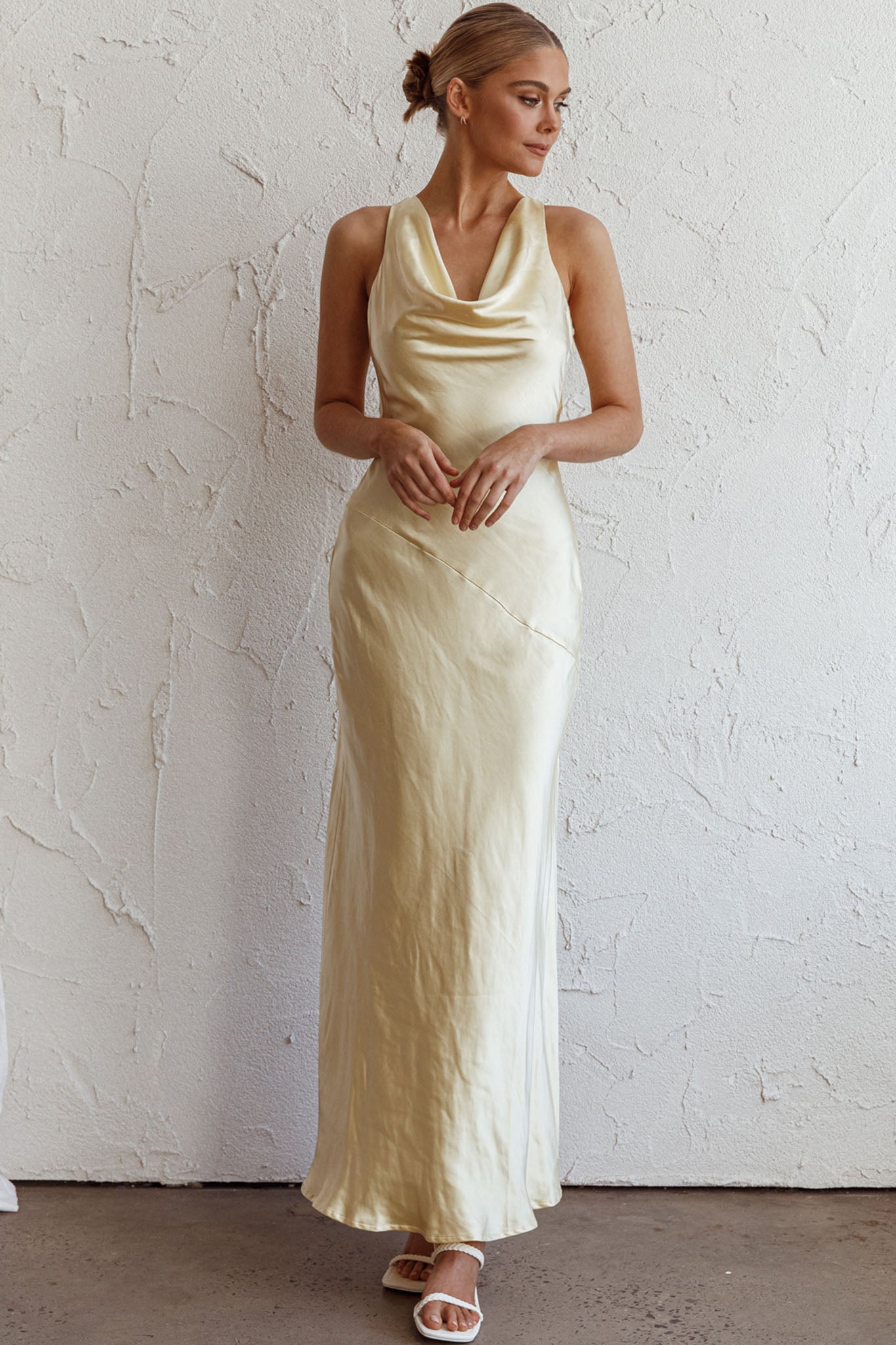 Cassiopeia Open Back Maxi Dress Butter by Selfie Leslie Australia